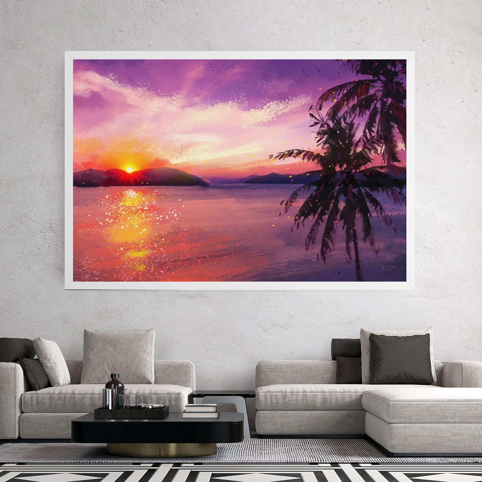 Vászonkép Purple Sunrise Art mockup 2