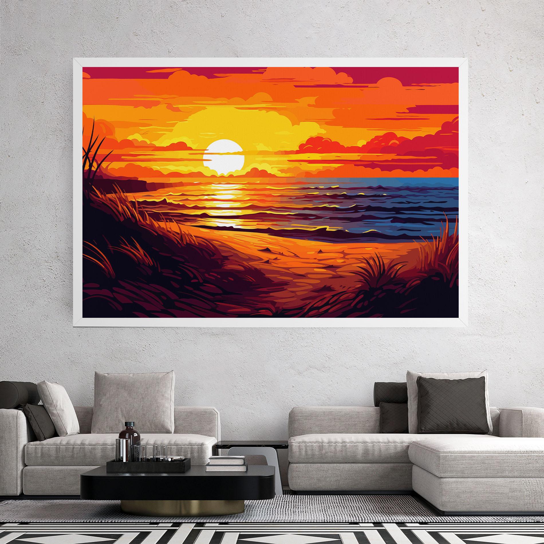 Vászonkép Strong Orange Sunset mockup 2