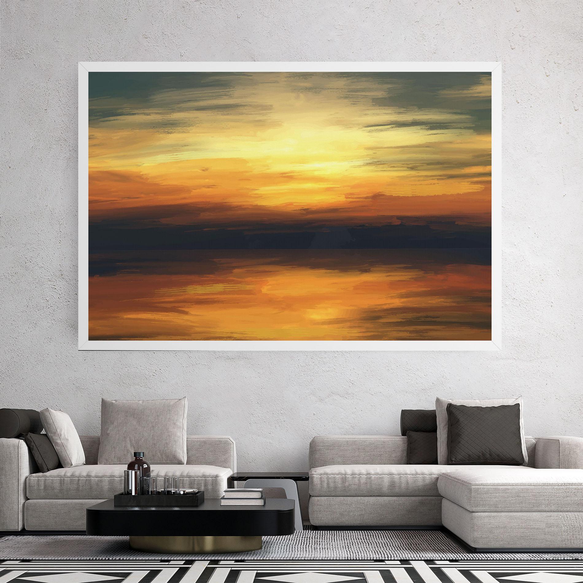 Vászonkép Sunset Oil Paint mockup 2