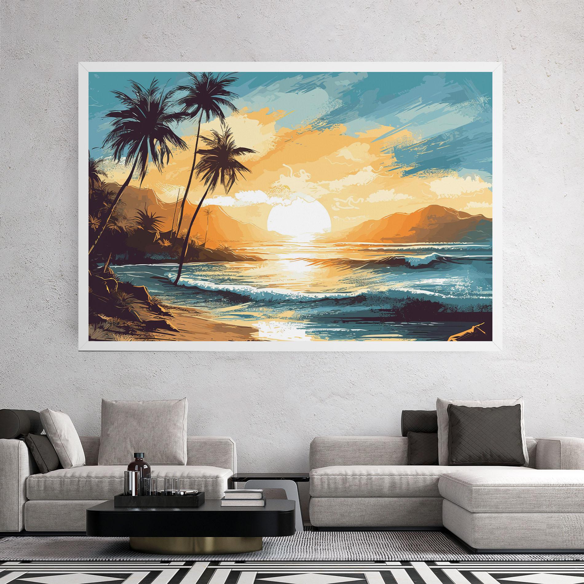 Vászonkép Yellow Blue Sunrise mockup 2