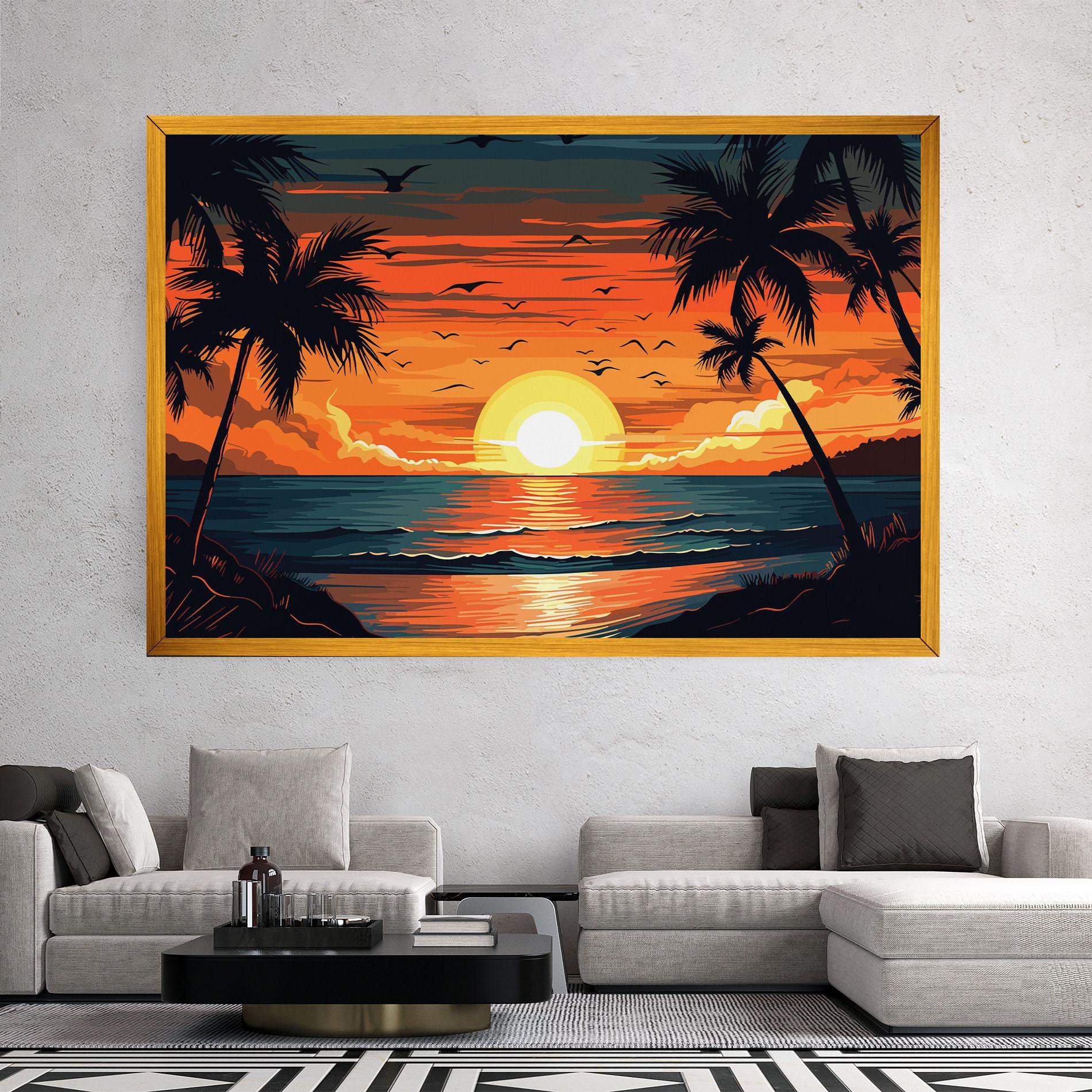 Vászonkép Amazing Sunset View mockup 2