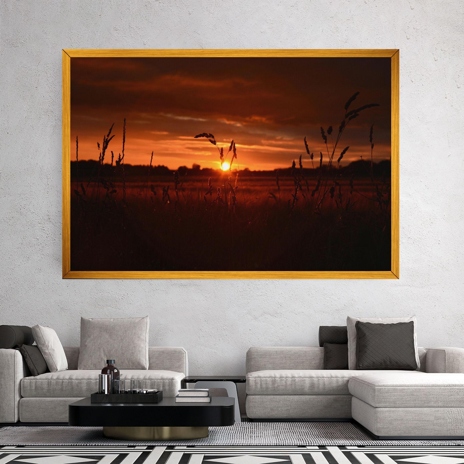 Vászonkép Field Shilouette mockup 2