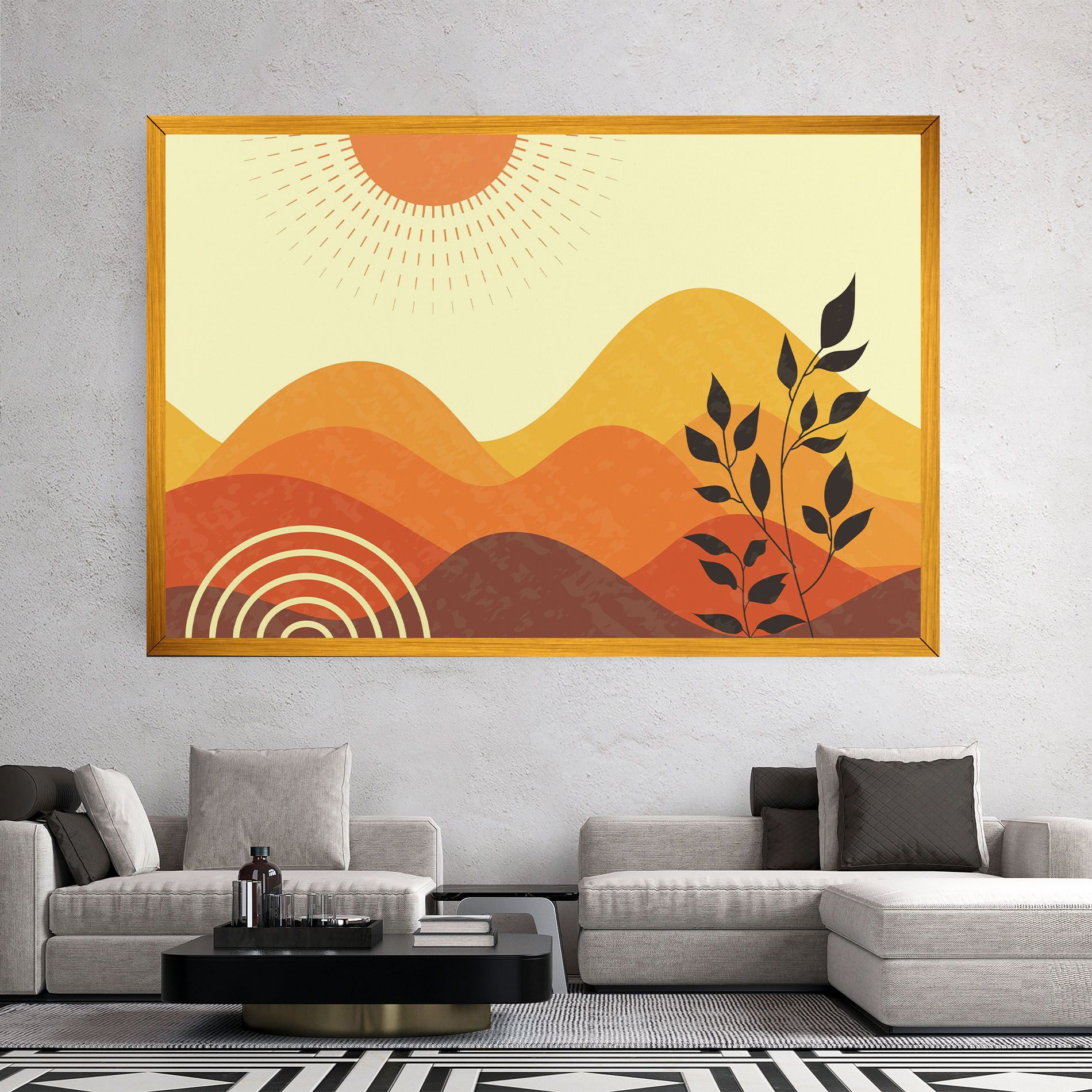 Minimalist Sunset Art mockup 2