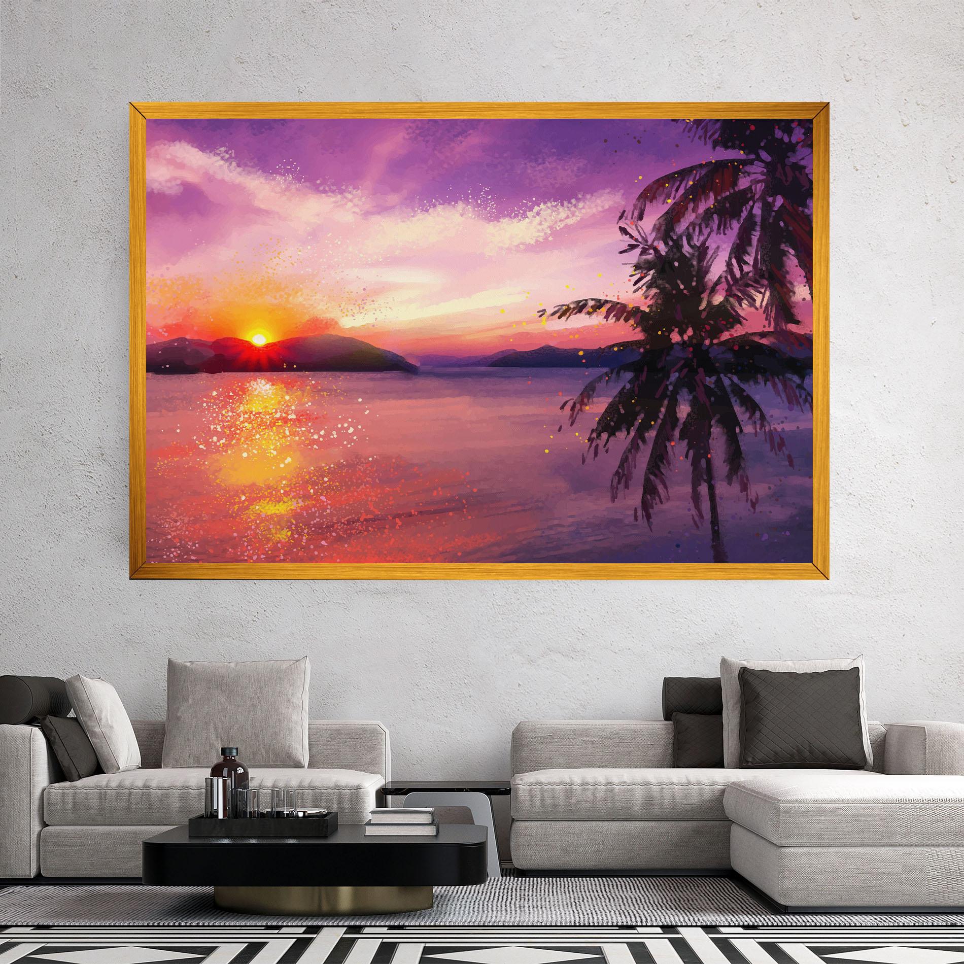 Vászonkép Purple Sunrise Art mockup 2