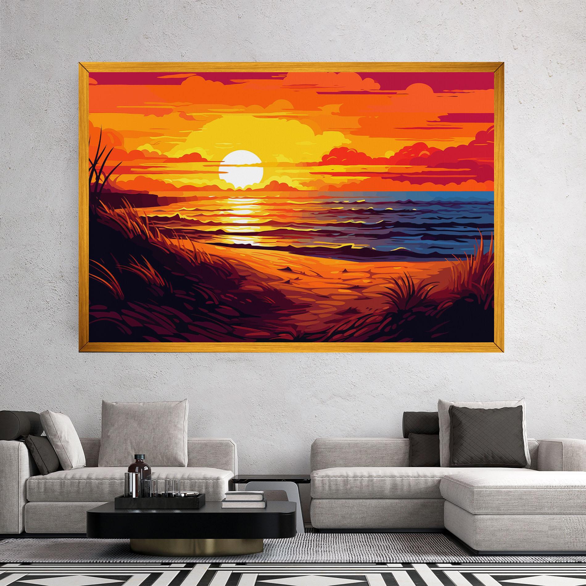 Vászonkép Strong Orange Sunset mockup 2