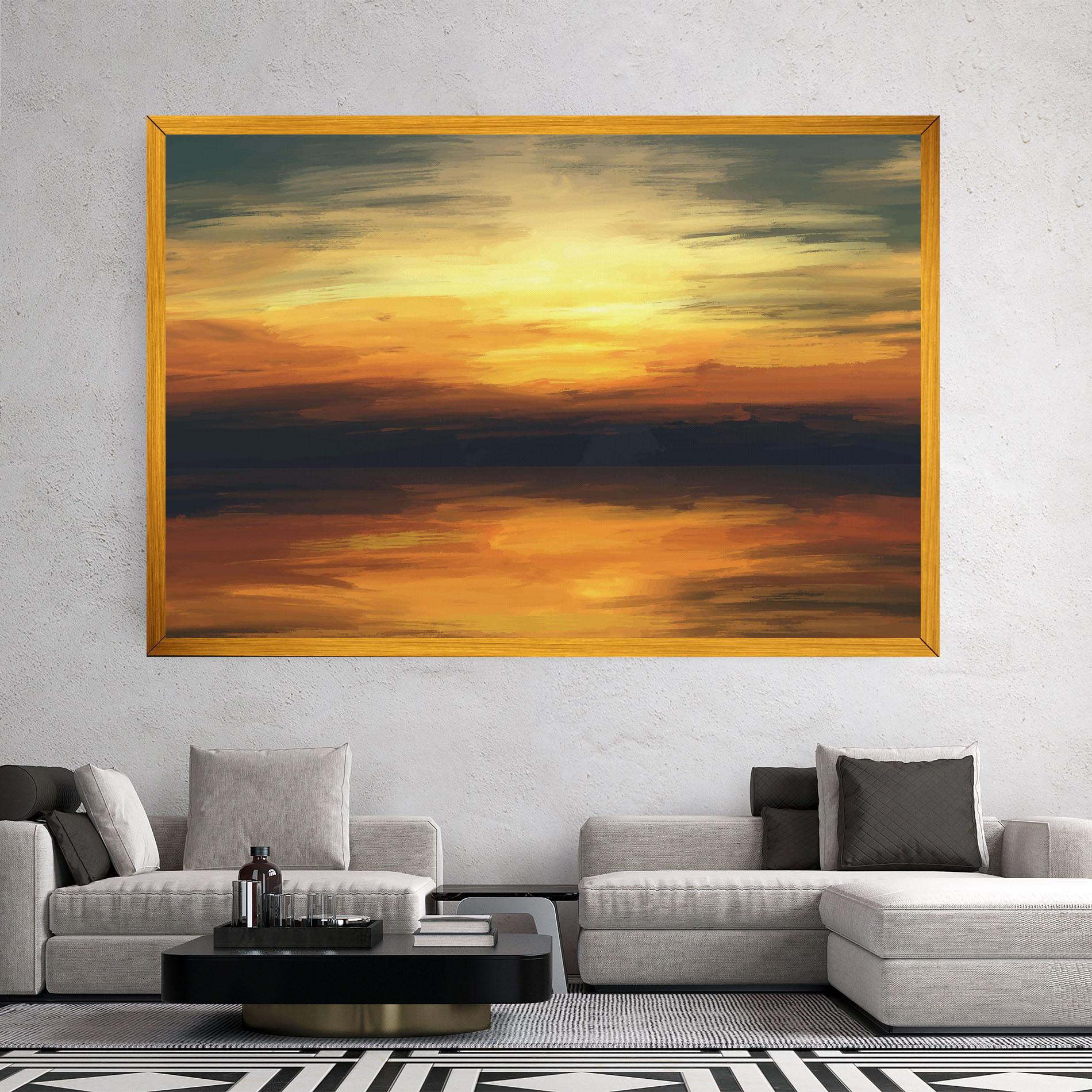 Vászonkép Sunset Oil Paint mockup 2