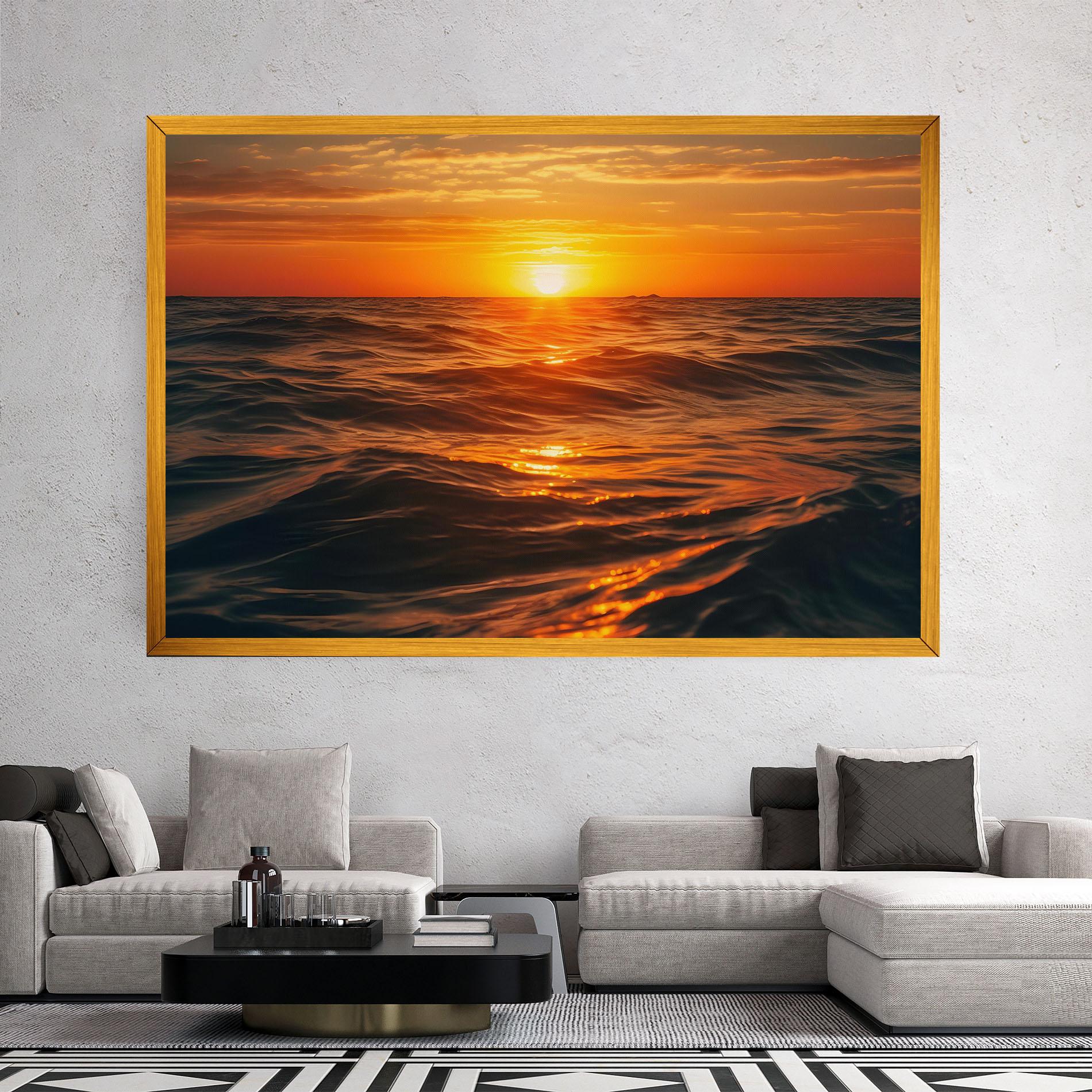 Vászonkép Waves During Sunset mockup 2