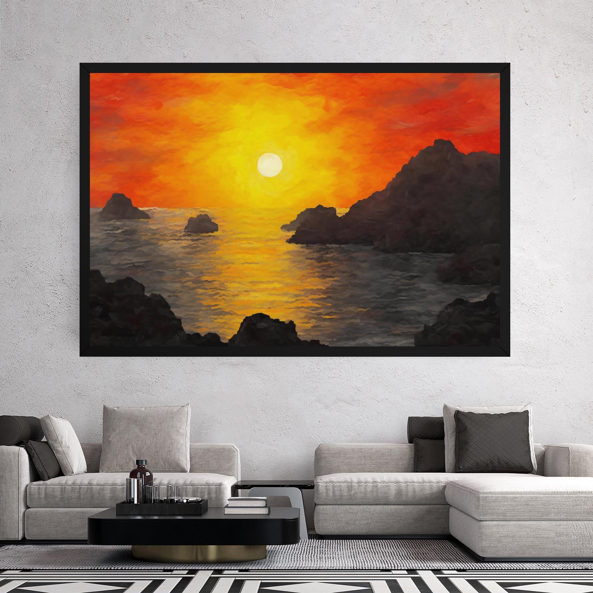 Mountains Rocks Painting mockup 2