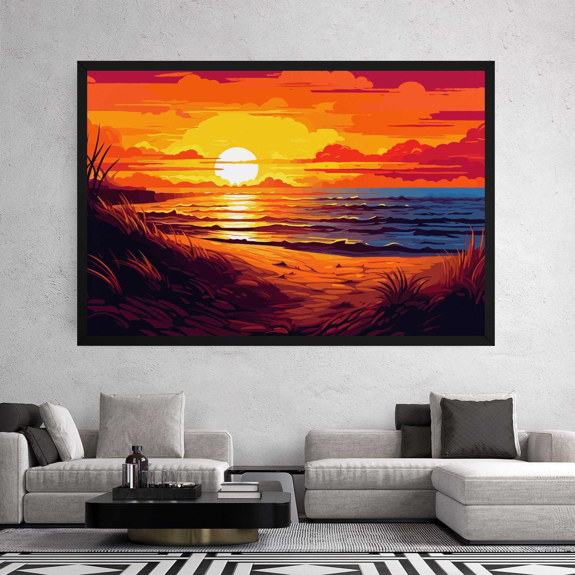 Vászonkép Strong Orange Sunset mockup 2