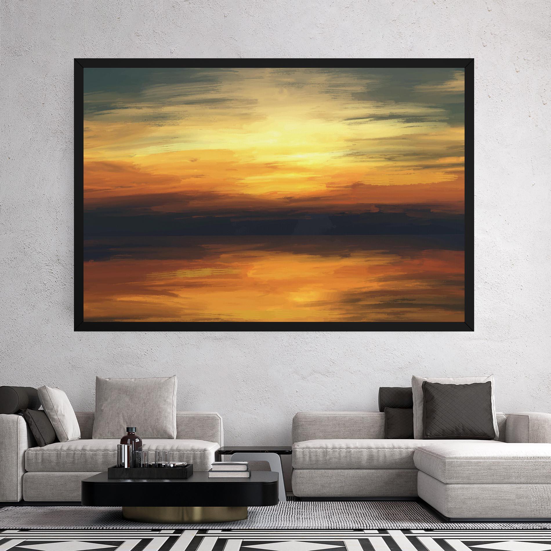 Vászonkép Sunset Oil Paint mockup 2