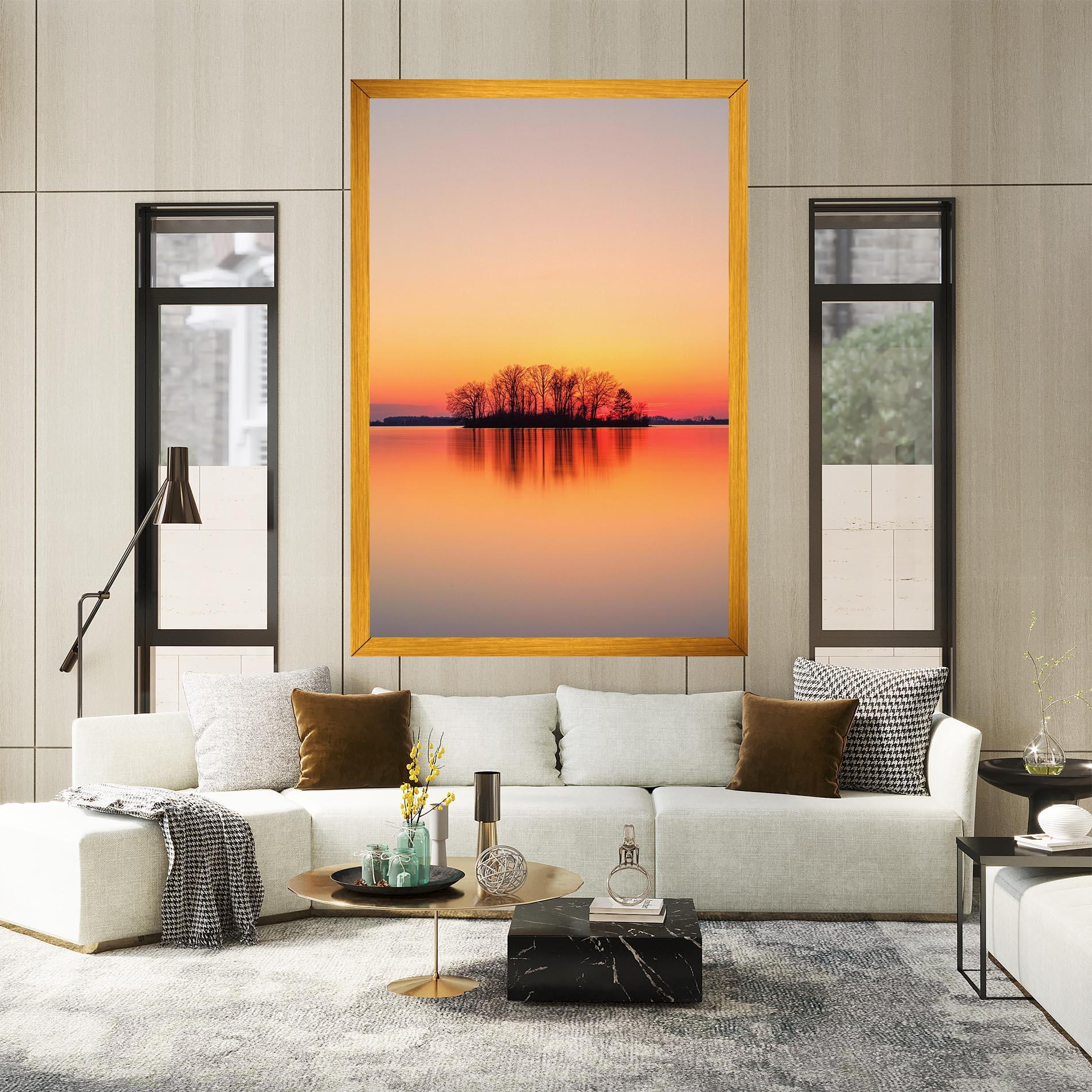 Vászonkép Tree Sunset Lake mockup 2