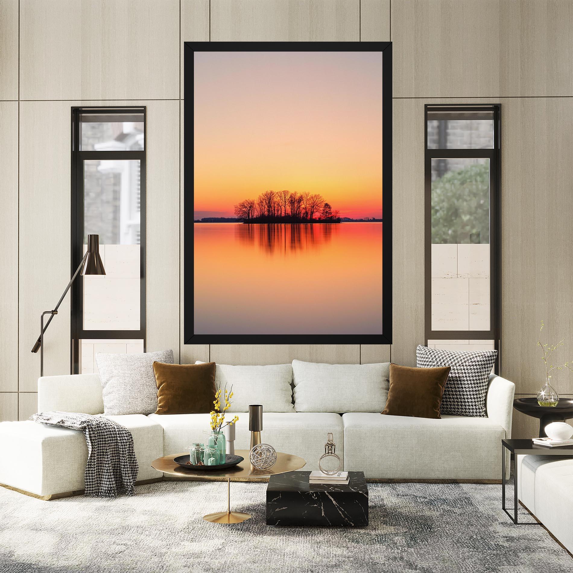 Vászonkép Tree Sunset Lake mockup 2