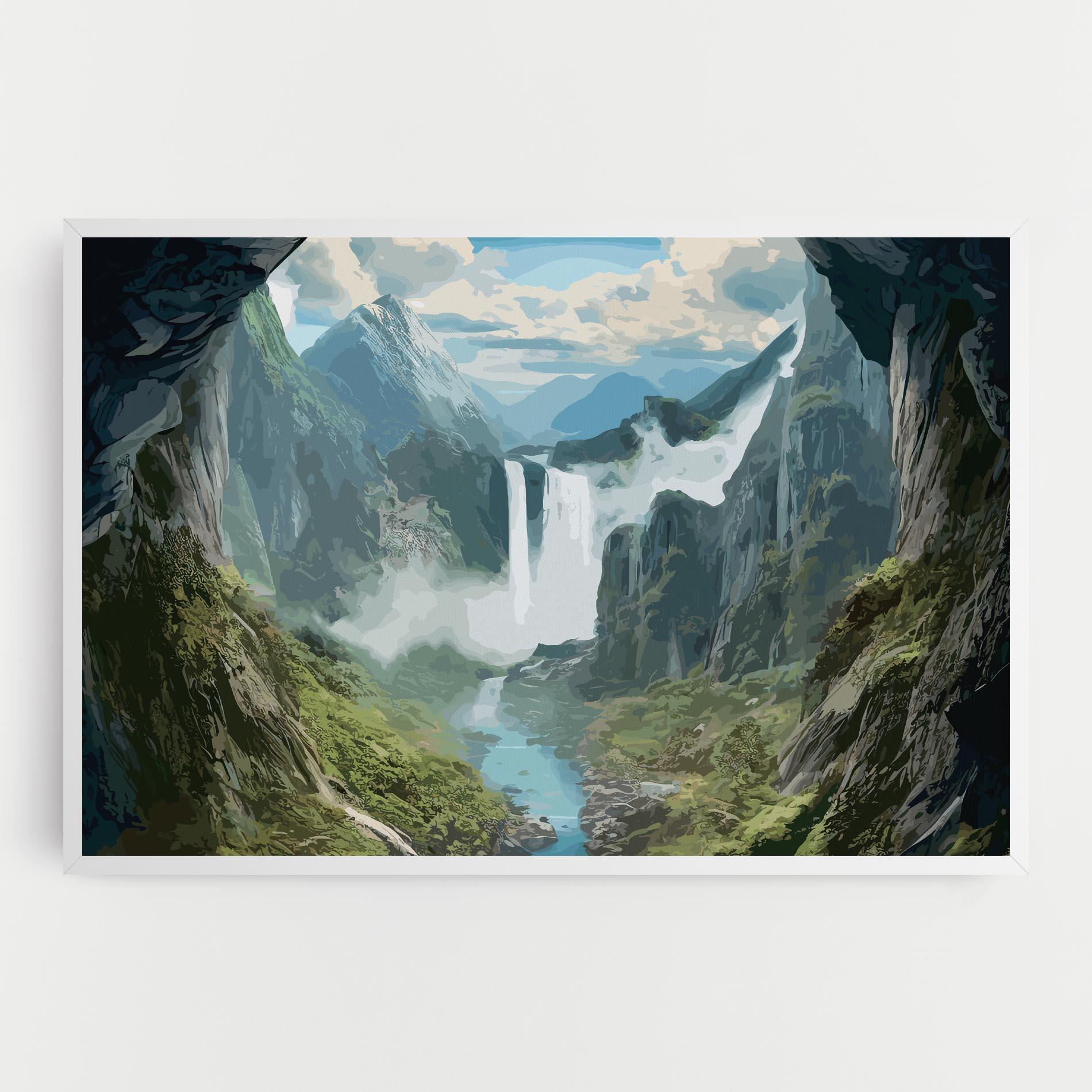 Vászonkép Amazing Waterfall mockup 0