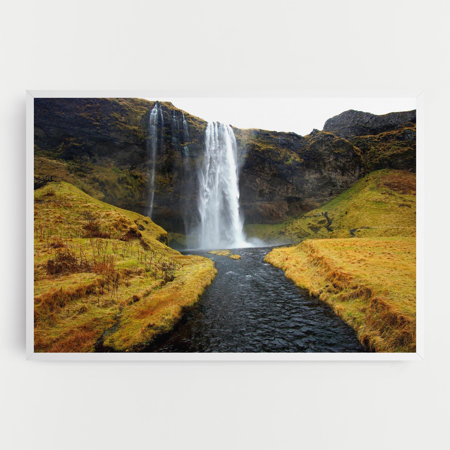 Vászonkép Yellow Grass Waterfall mockup 0
