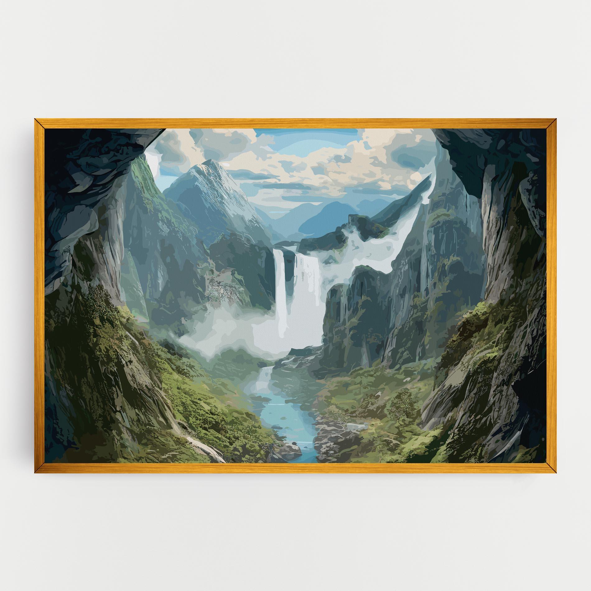 Vászonkép Amazing Waterfall mockup 0