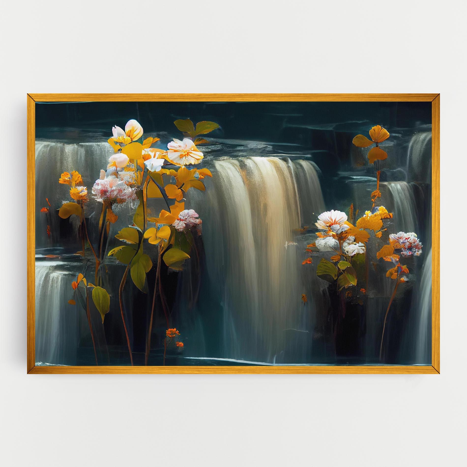 Vászonkép Flowers Waterfall mockup 0