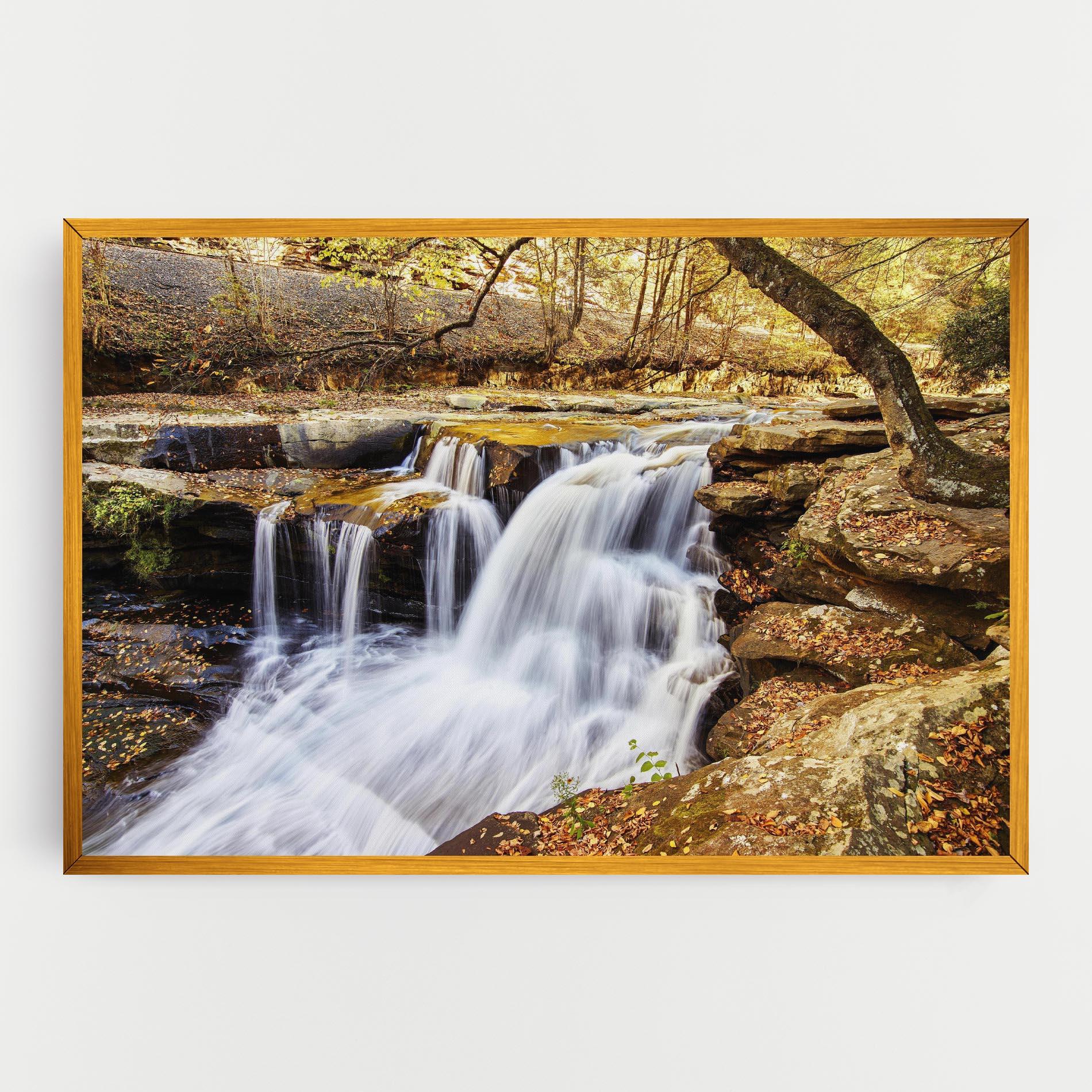 Vászonkép Pretty Autumn Waterfall mockup 0