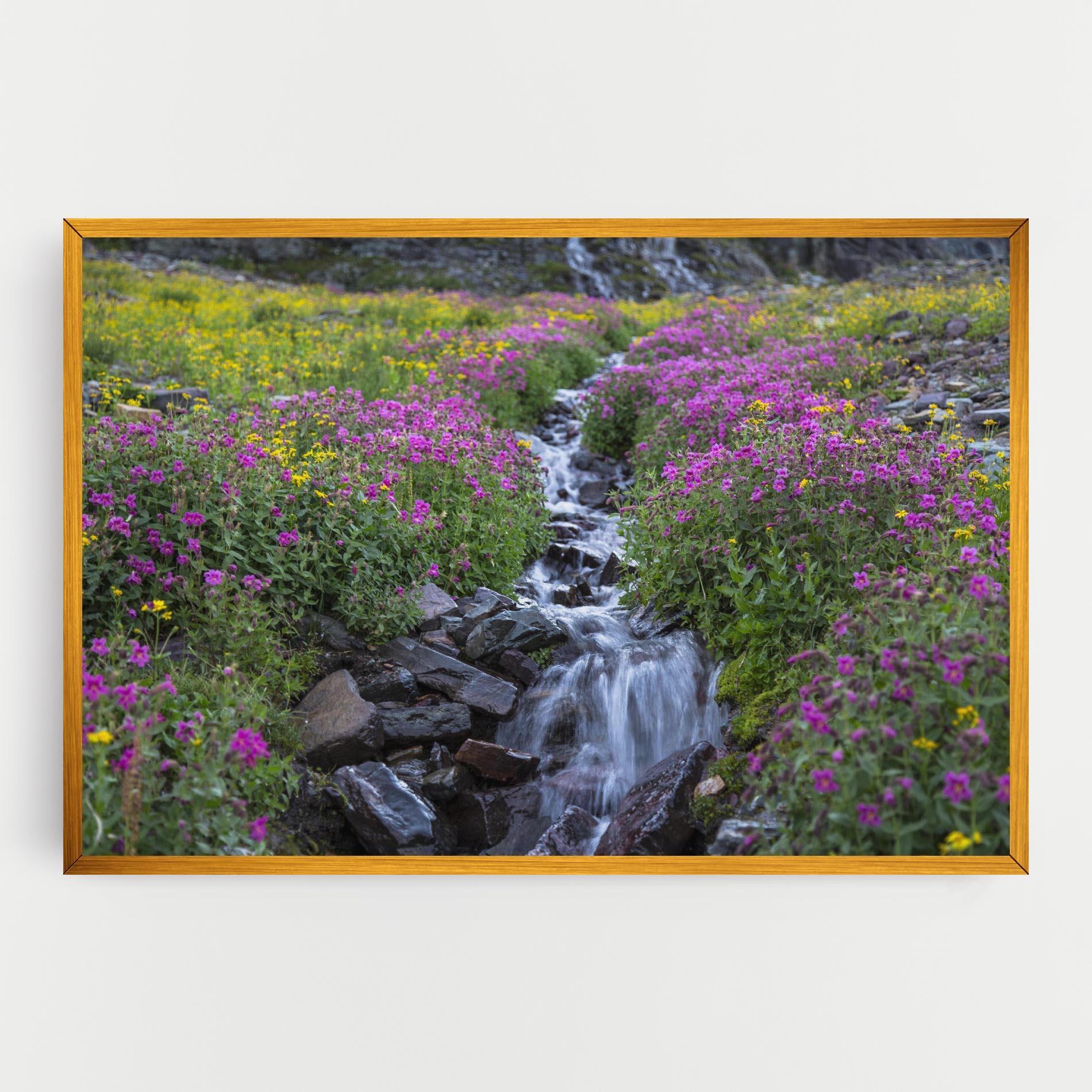 Vászonkép Purple Field Waterfall mockup 0