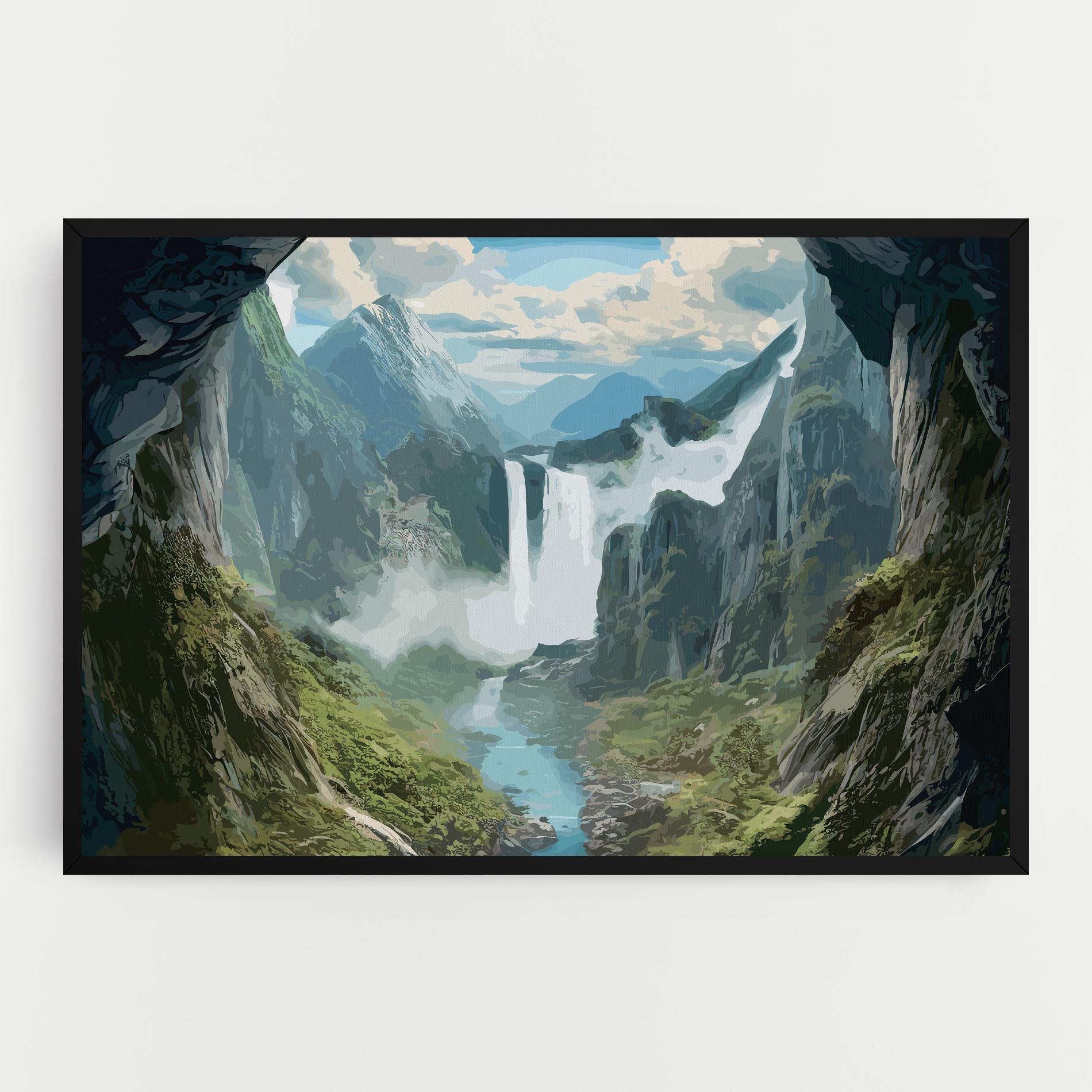 Vászonkép Amazing Waterfall mockup 0