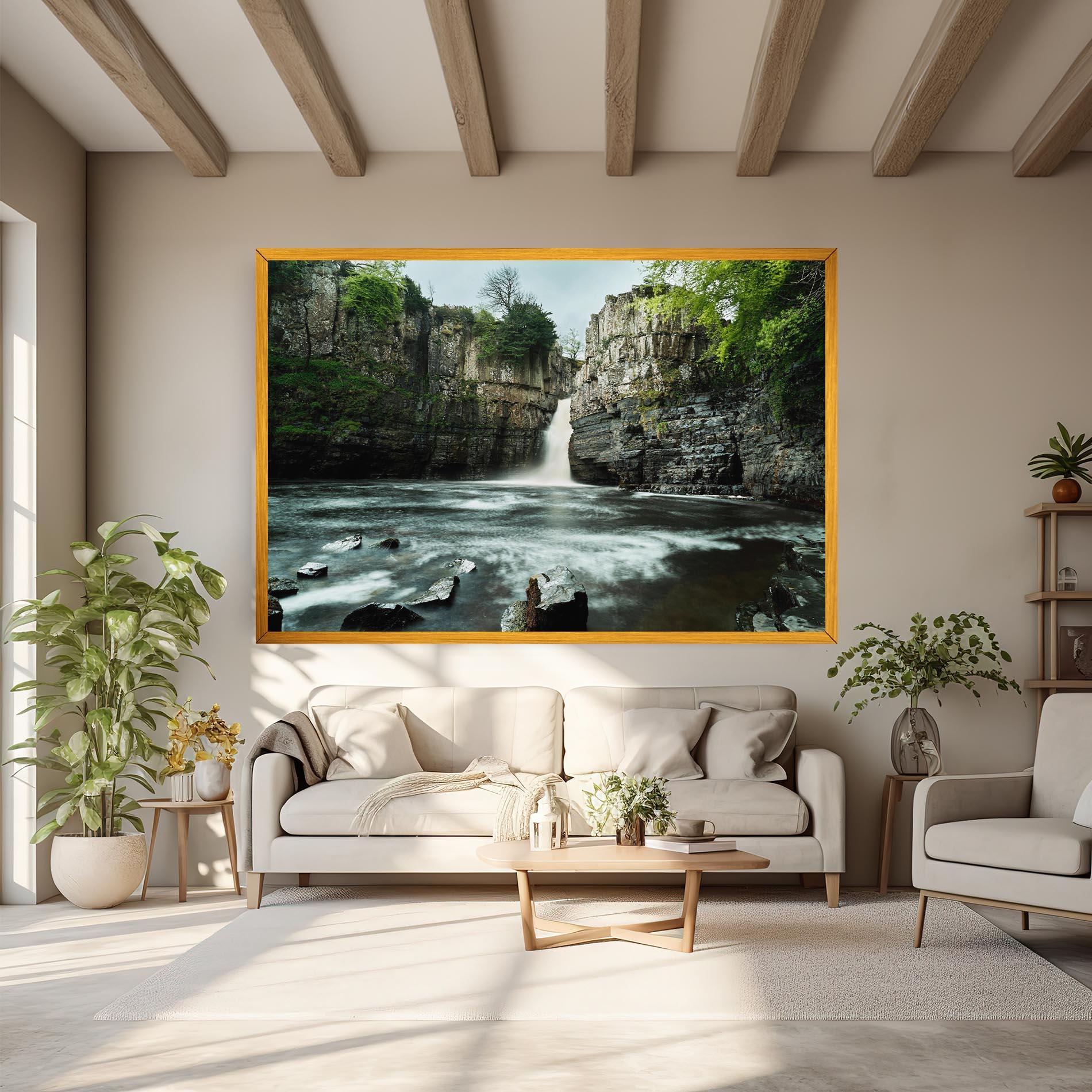 Vászonkép Beautiful Water Falling mockup 6