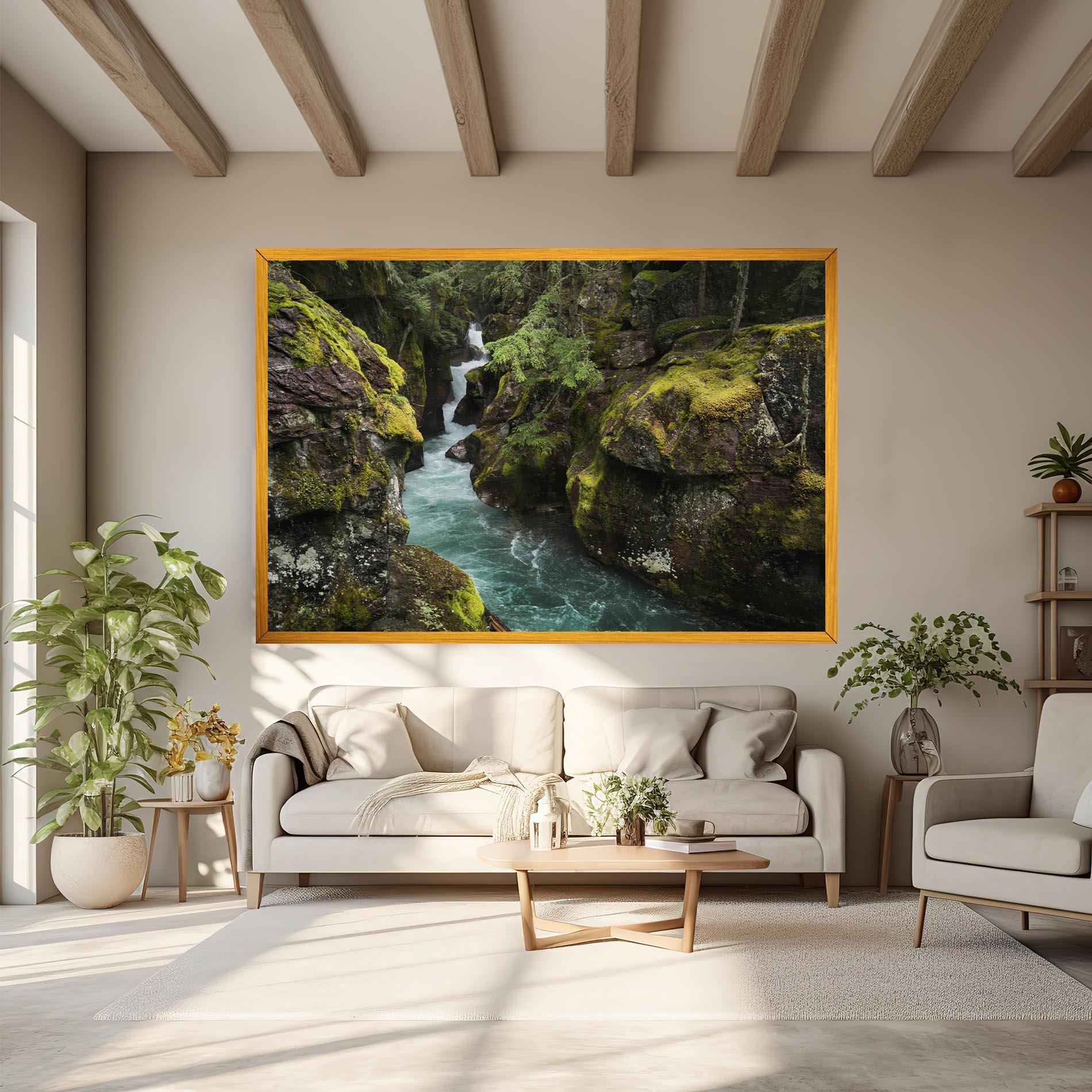 Vászonkép Blue Majestic Waterfall mockup 6