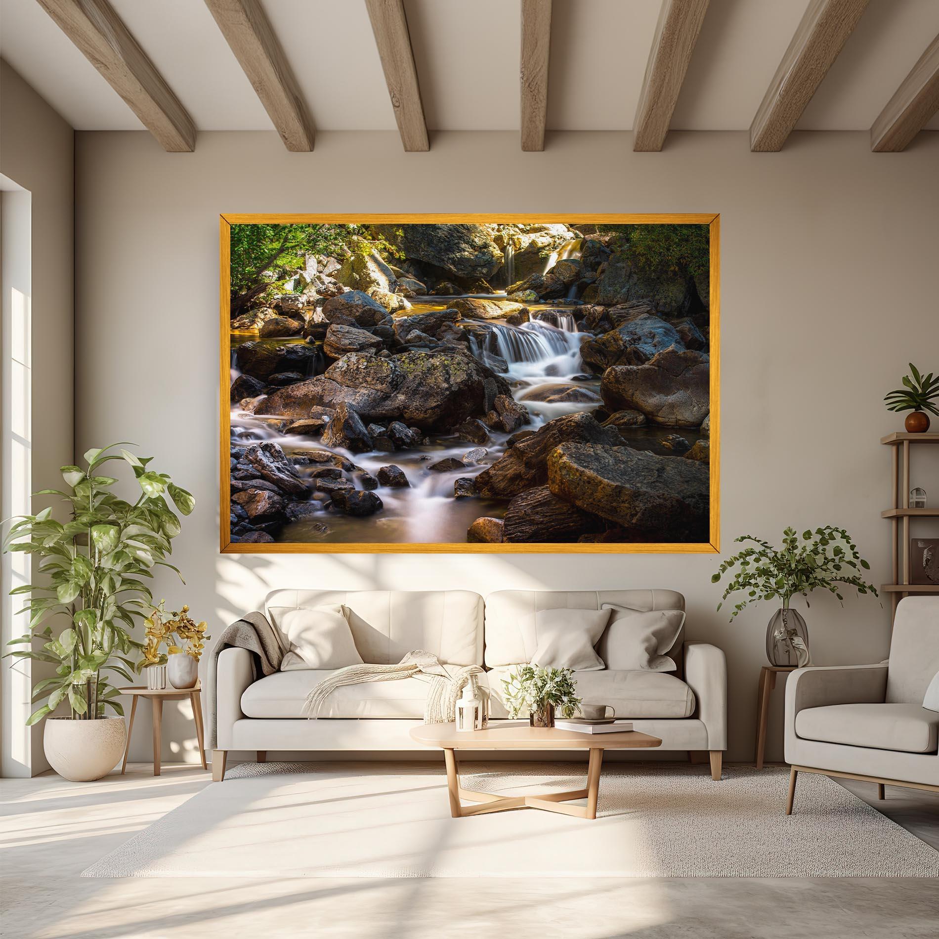 Vászonkép Nature Rocks Waterfall mockup 6