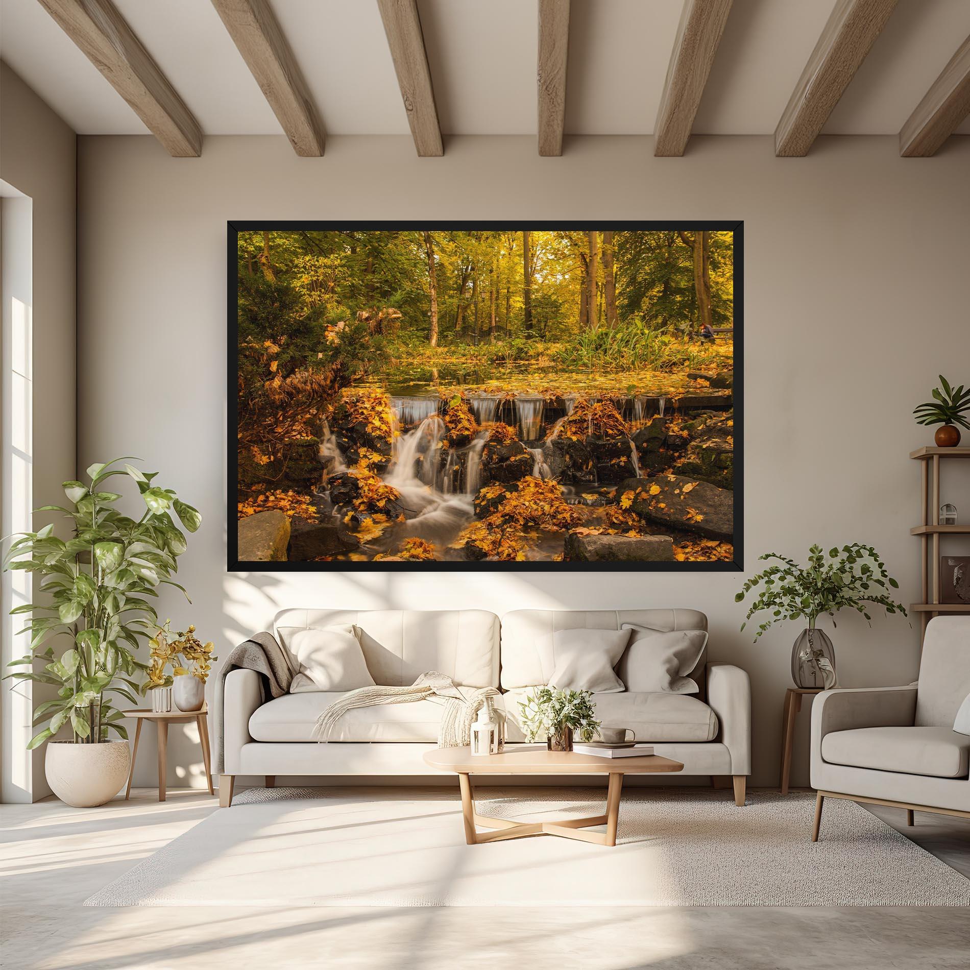 Vászonkép Autumn Pretty Waterfall mockup 6