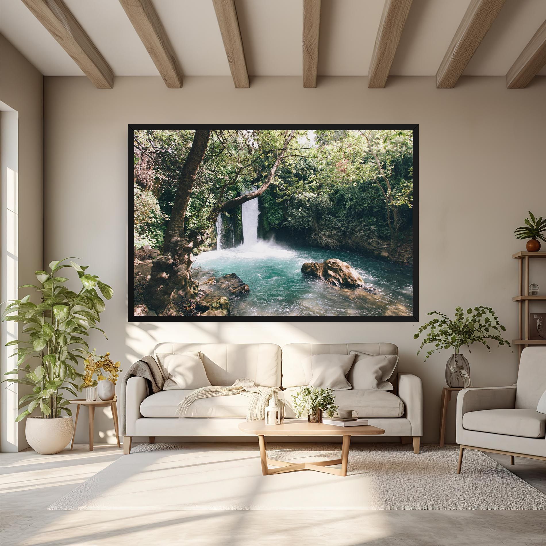 Beautiful Blue Waterfall mockup 6