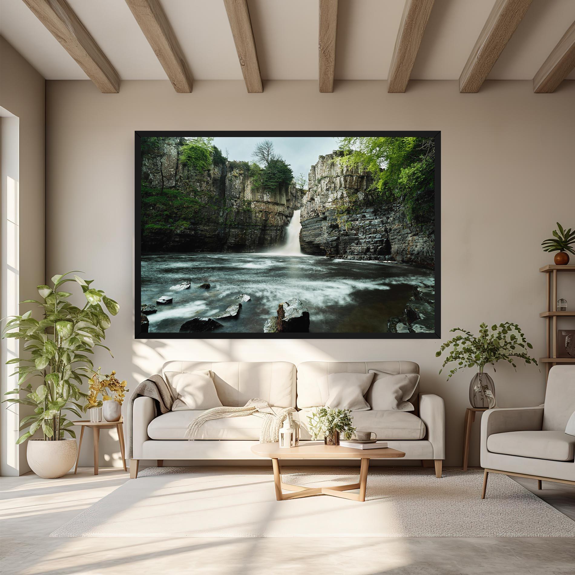 Vászonkép Beautiful Water Falling mockup 6