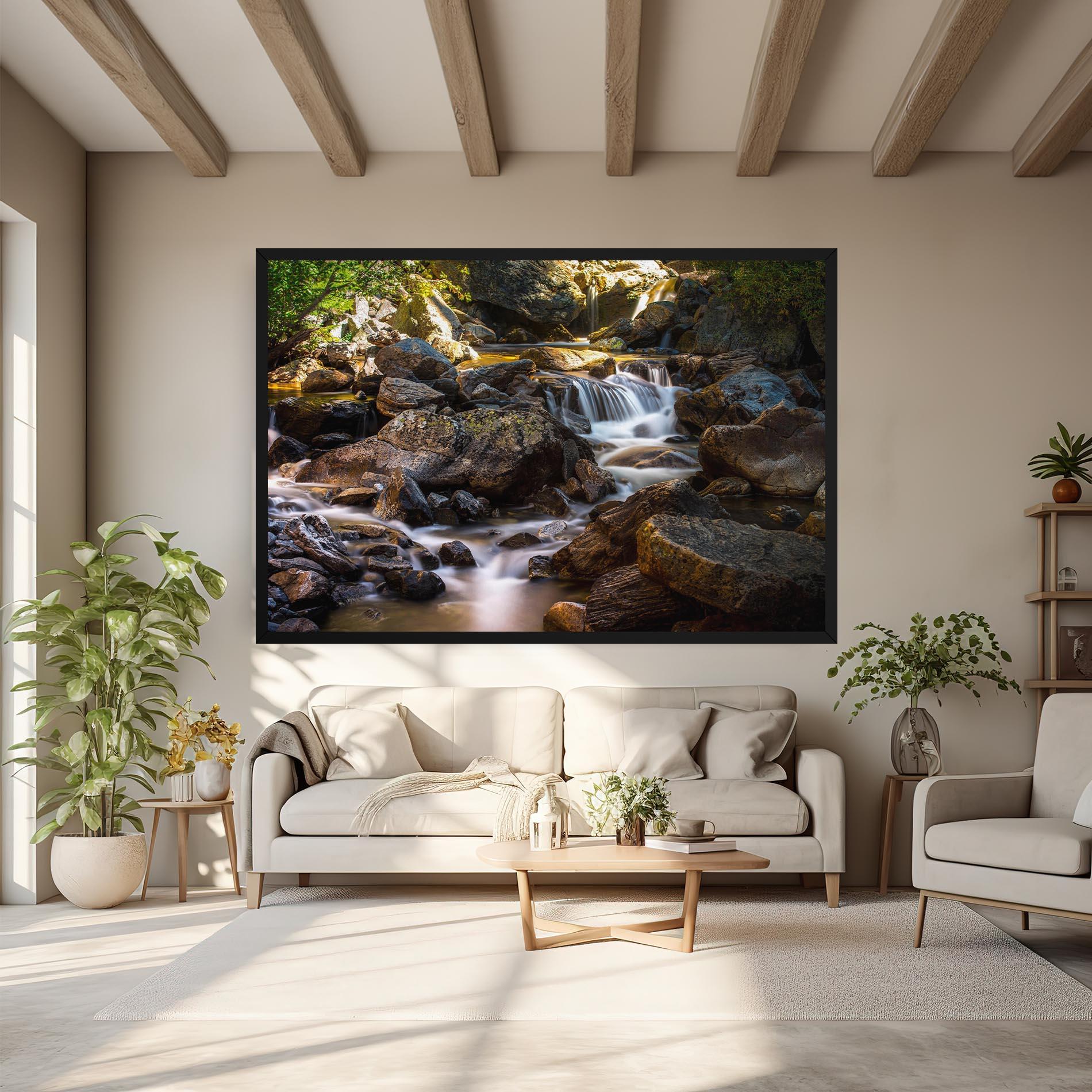 Vászonkép Nature Rocks Waterfall mockup 6