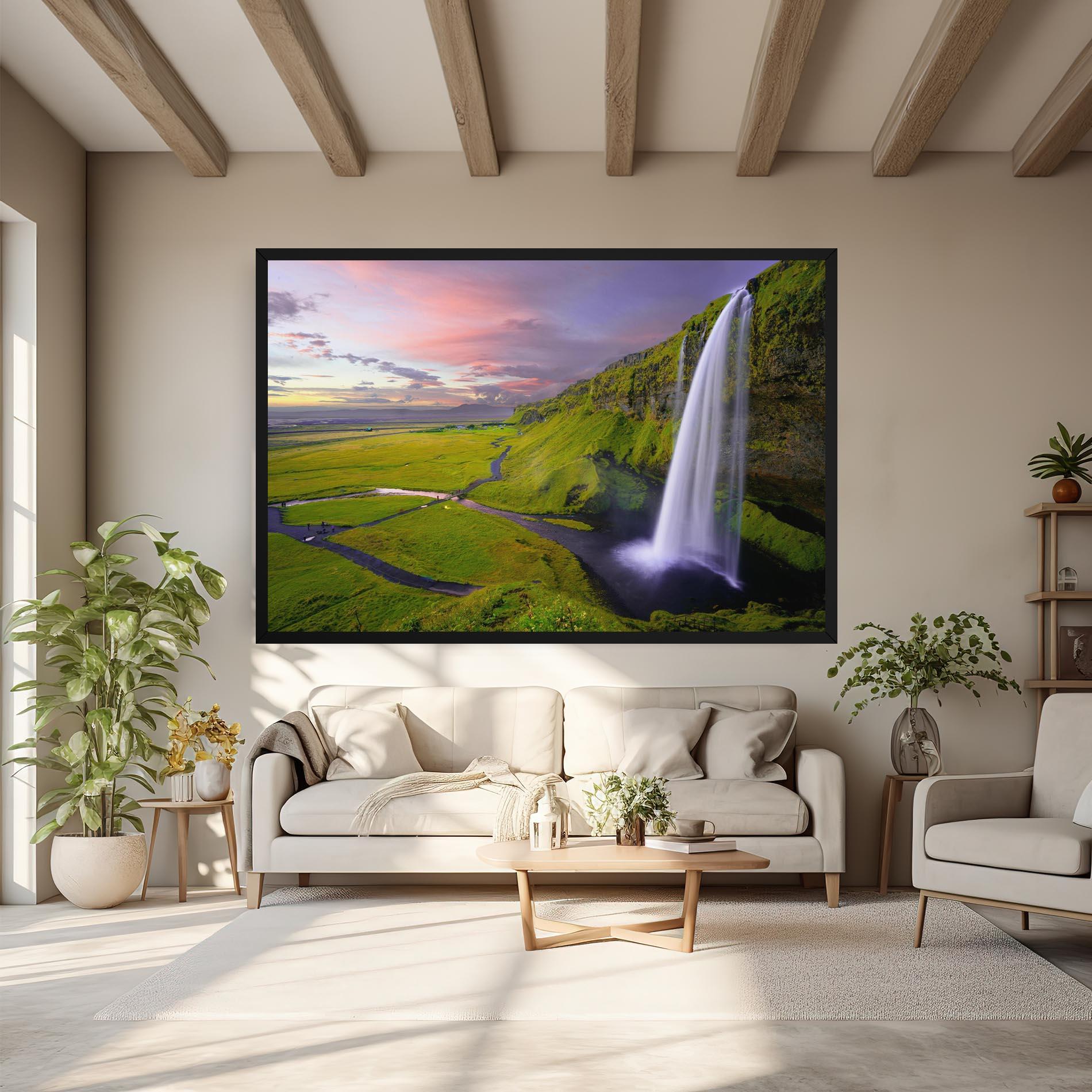 Vászonkép Pink Wky Waterfall mockup 6