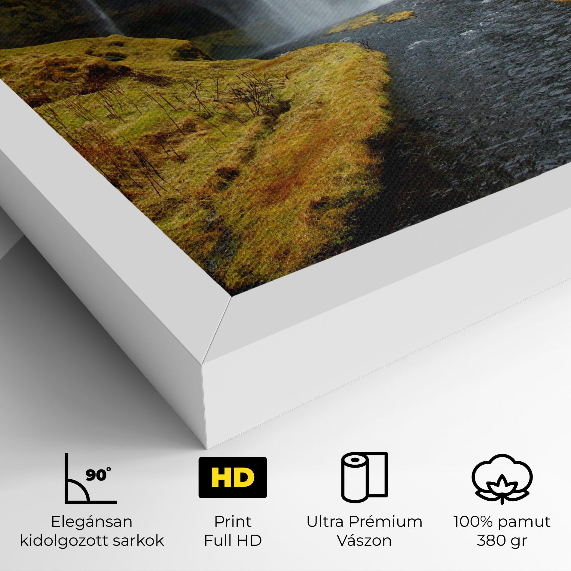 Vászonkép Yellow Grass Waterfall mockup 4