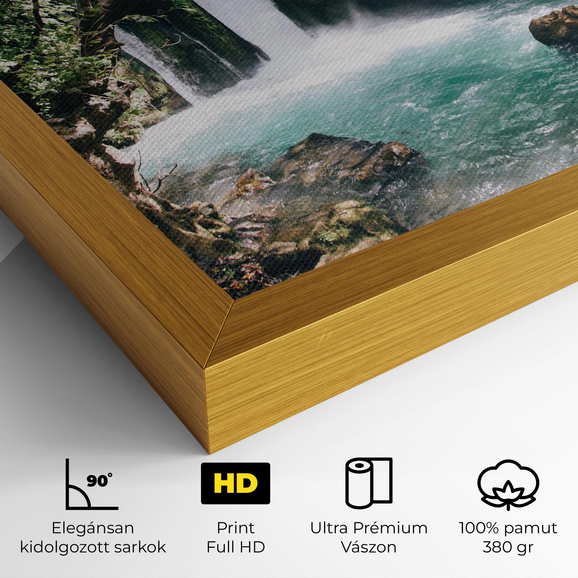Vászonkép Beautiful Blue Waterfall mockup 4