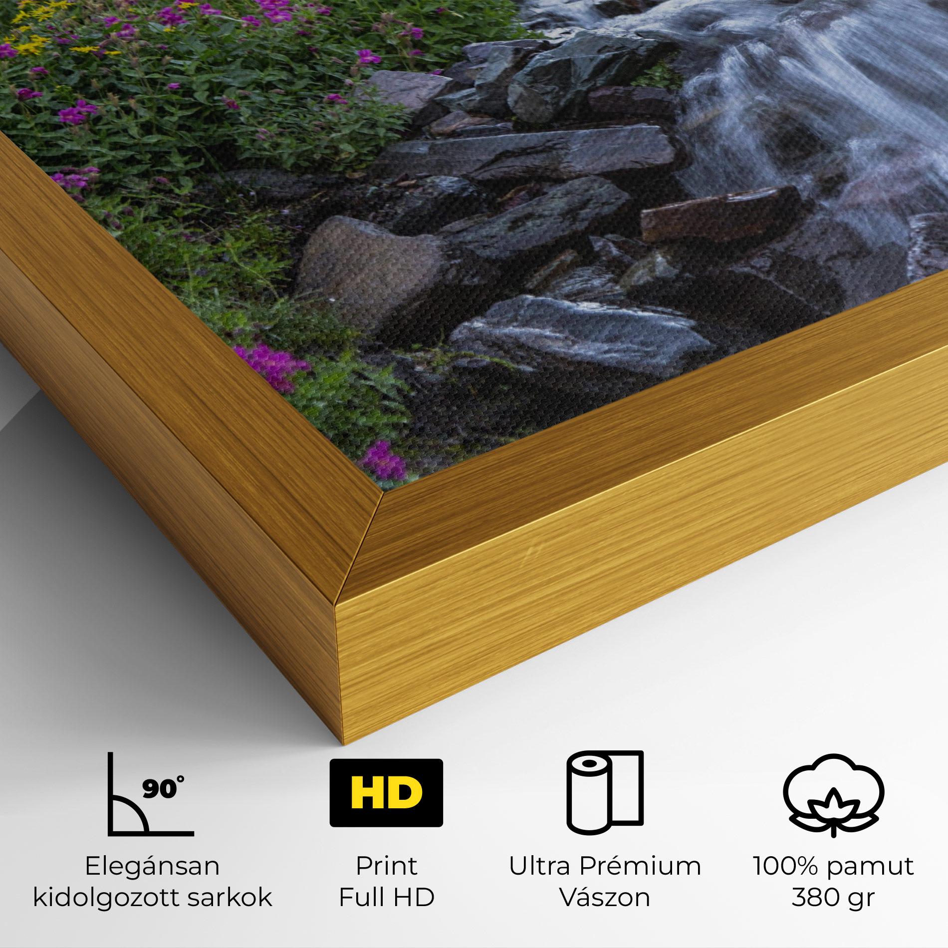 Vászonkép Purple Field Waterfall mockup 4