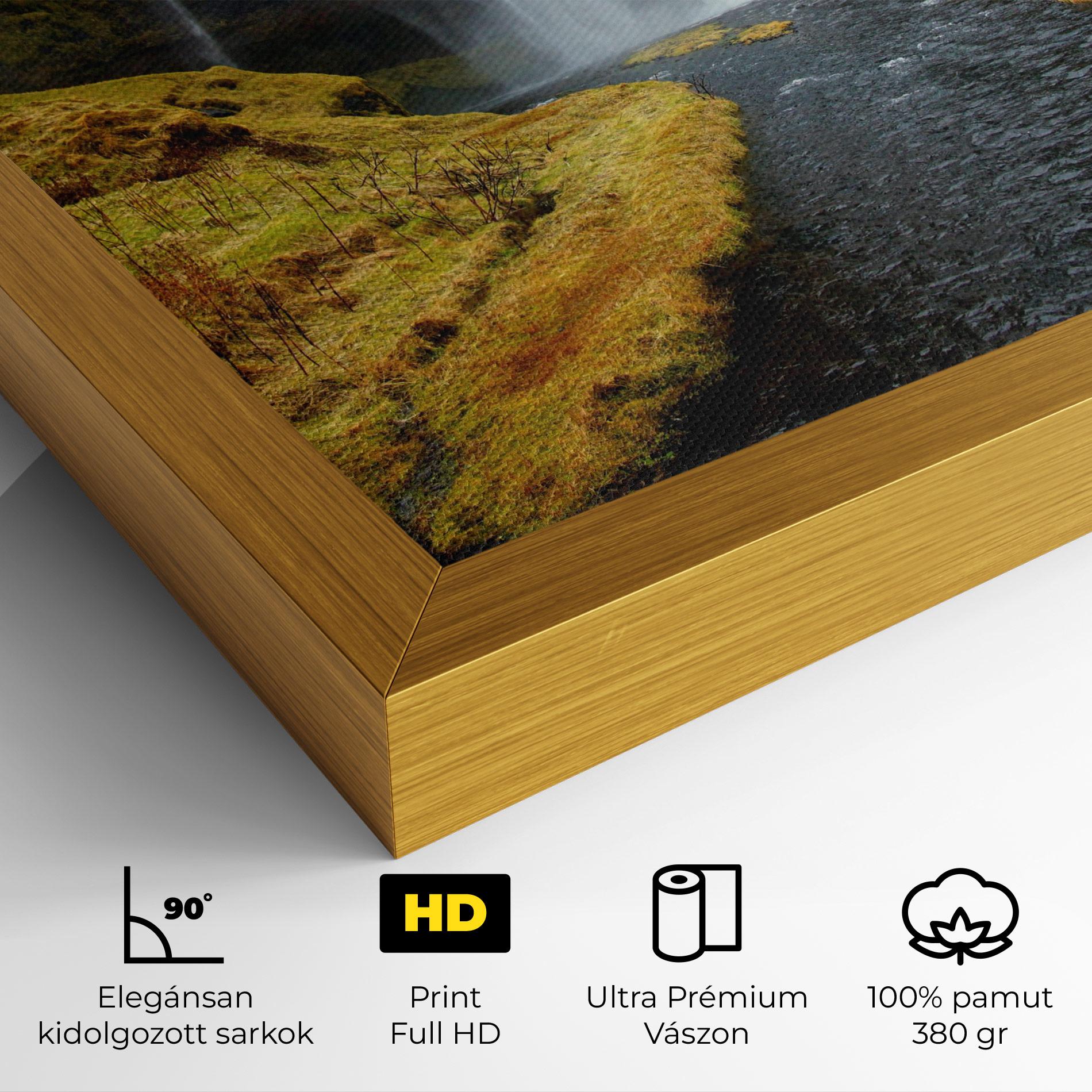 Vászonkép Yellow Grass Waterfall mockup 4