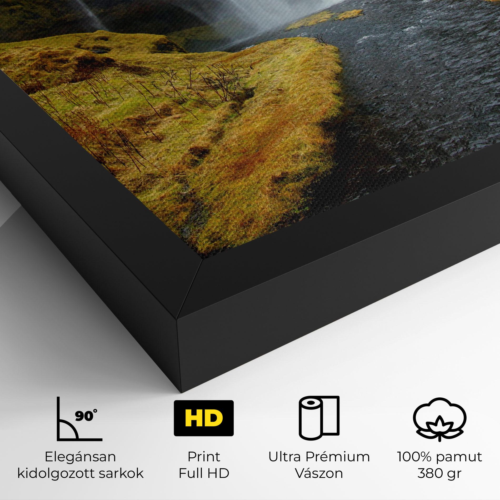 Vászonkép Yellow Grass Waterfall mockup 4
