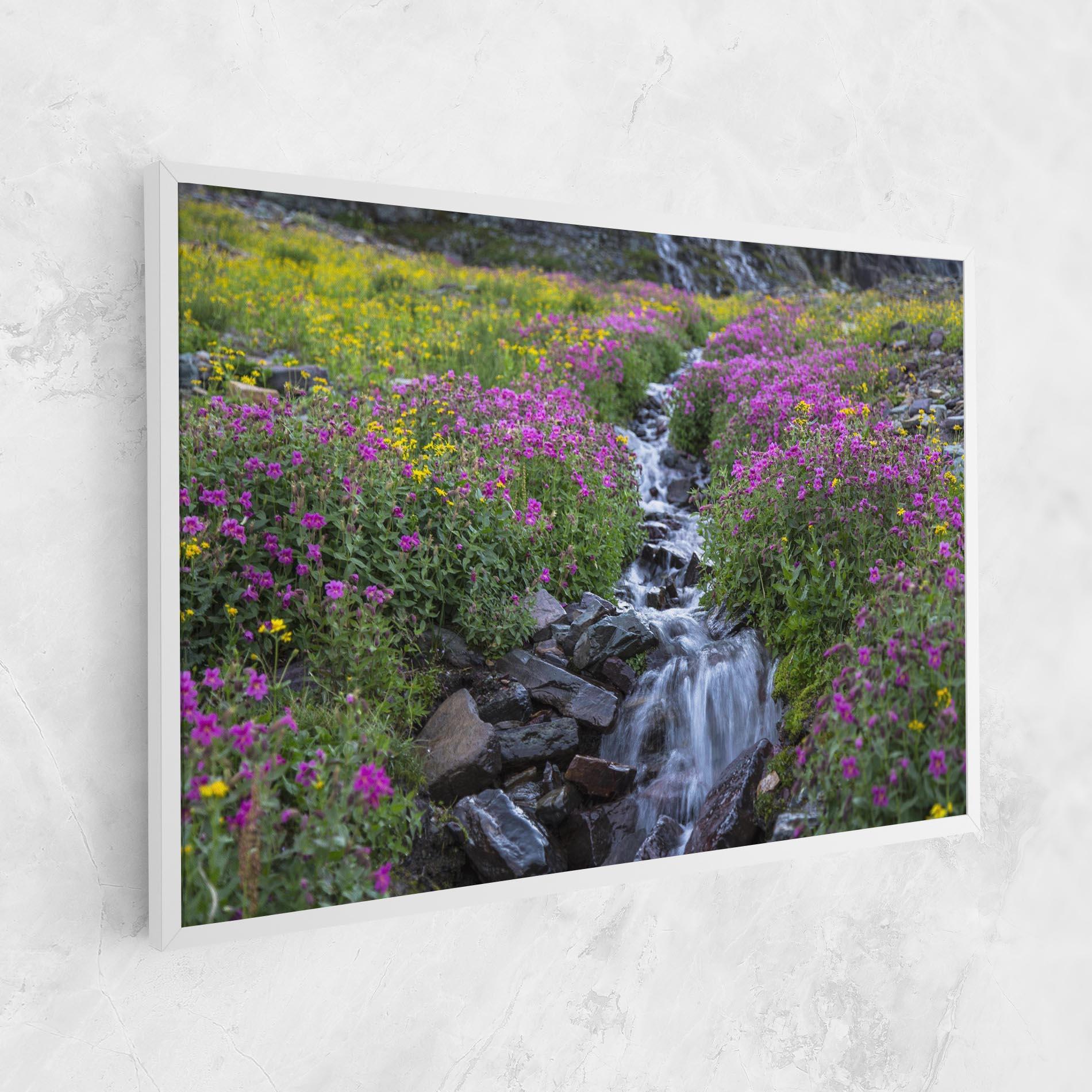Vászonkép Purple Field Waterfall mockup 1
