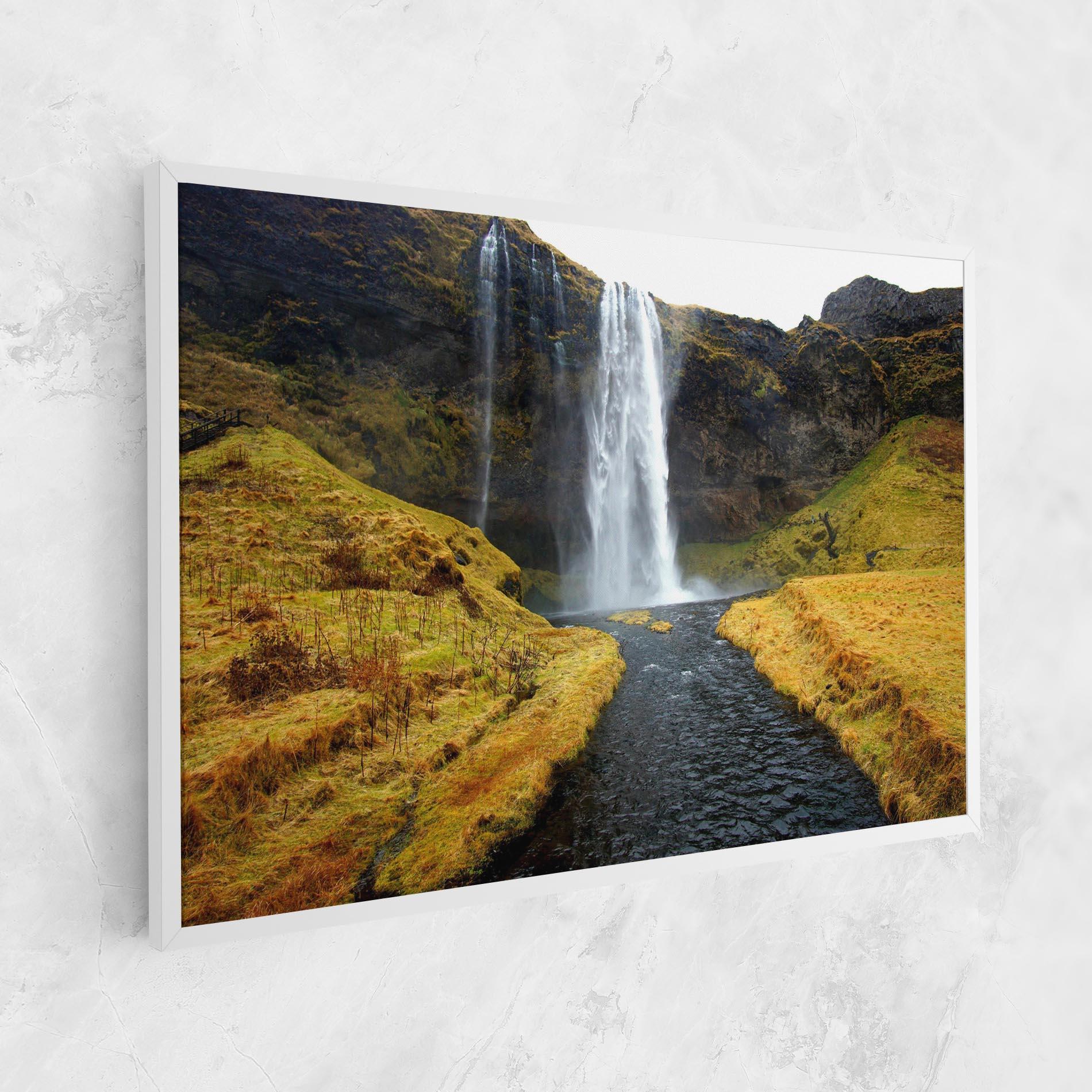 Vászonkép Yellow Grass Waterfall mockup 1