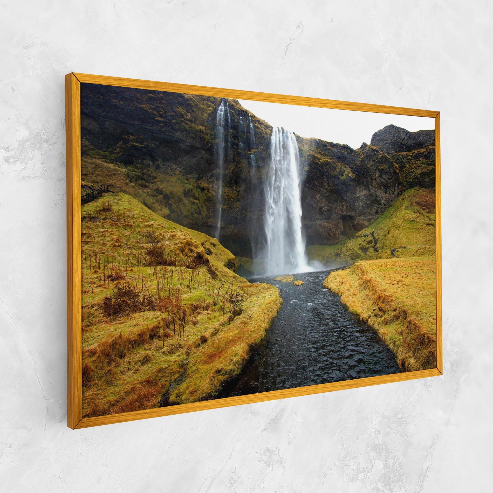 Vászonkép Yellow Grass Waterfall mockup 1