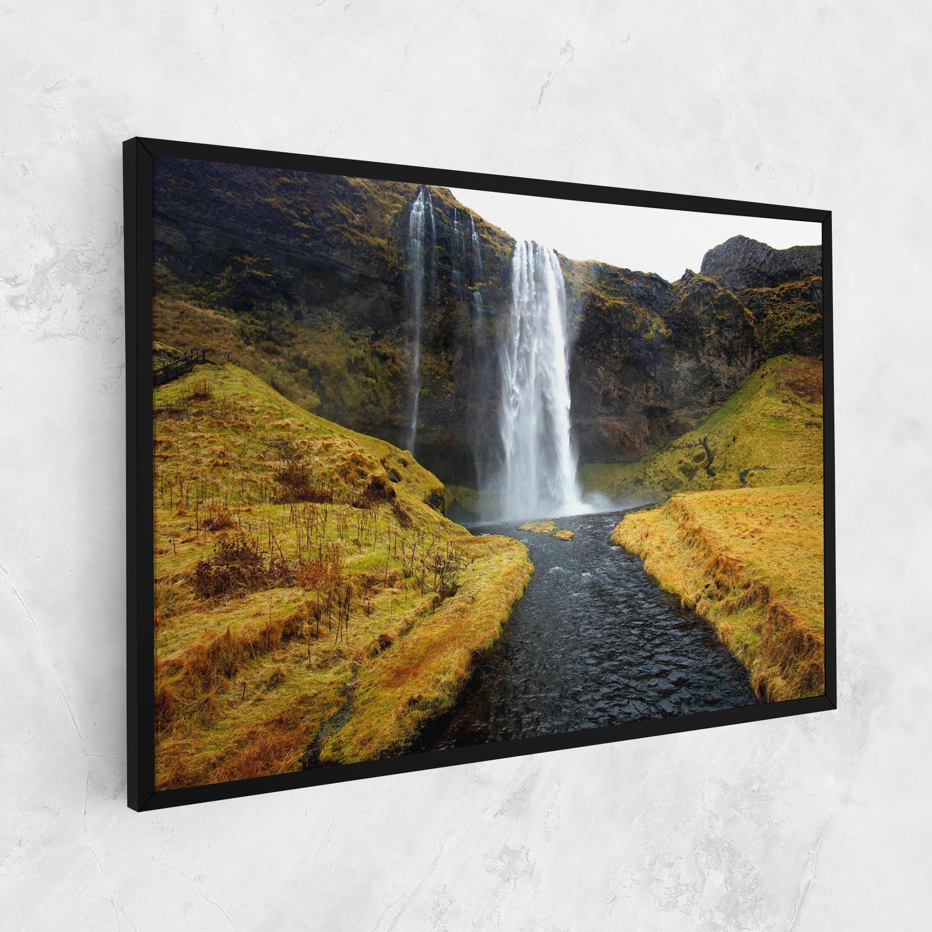 Vászonkép Yellow Grass Waterfall mockup 1