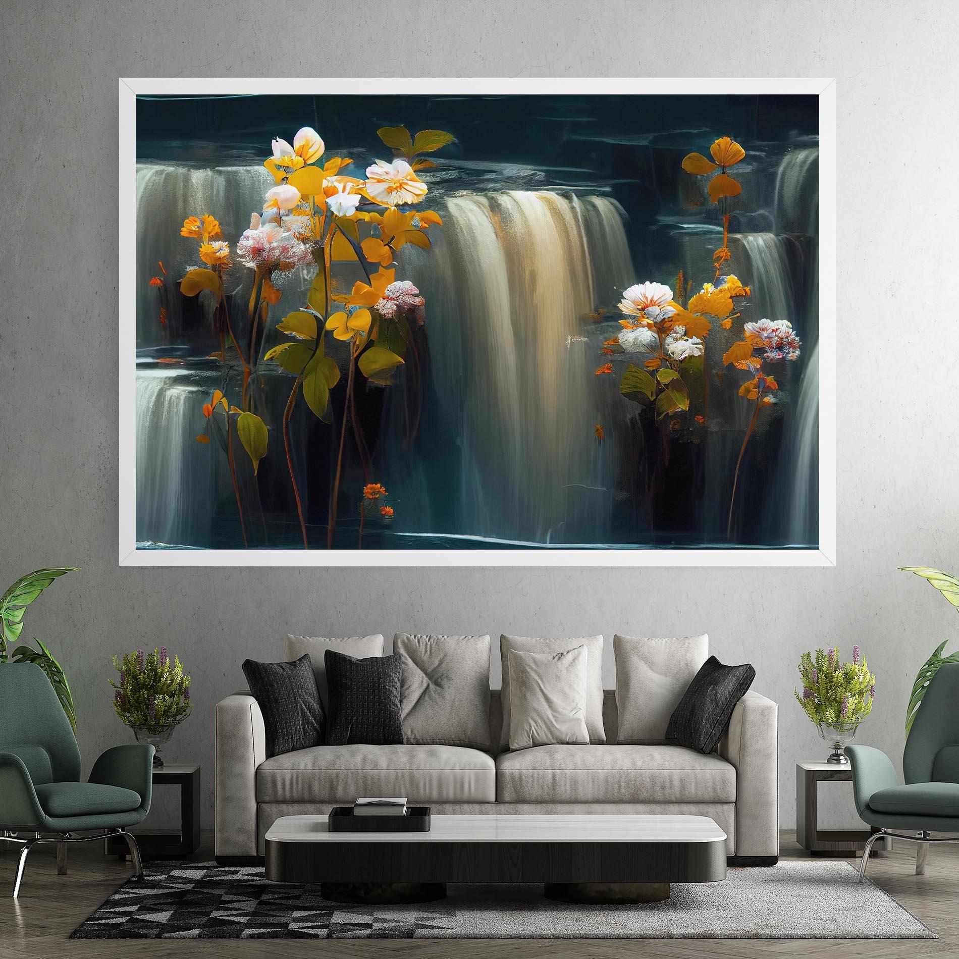 Vászonkép Flowers Waterfall mockup 7