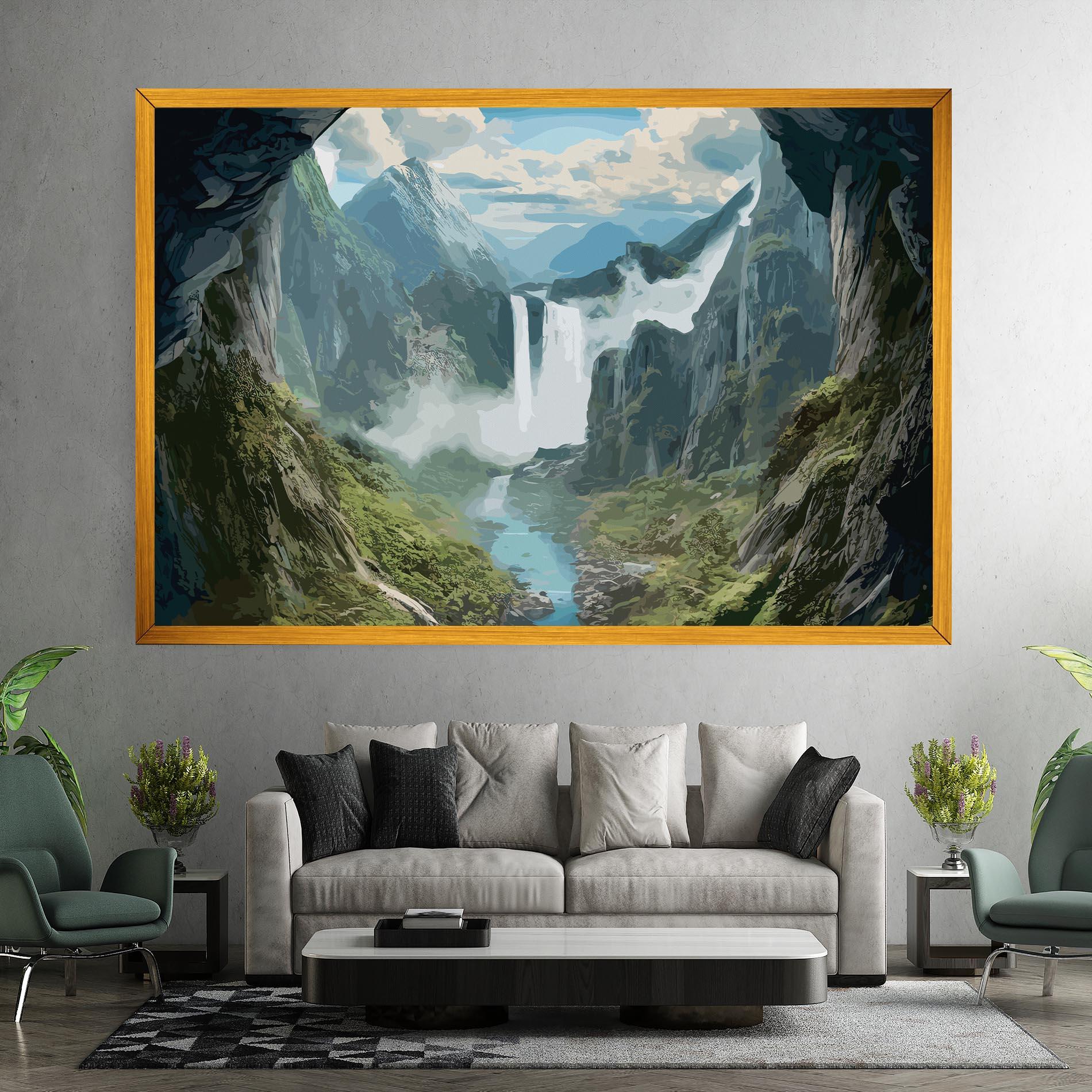 Vászonkép Amazing Waterfall mockup 7