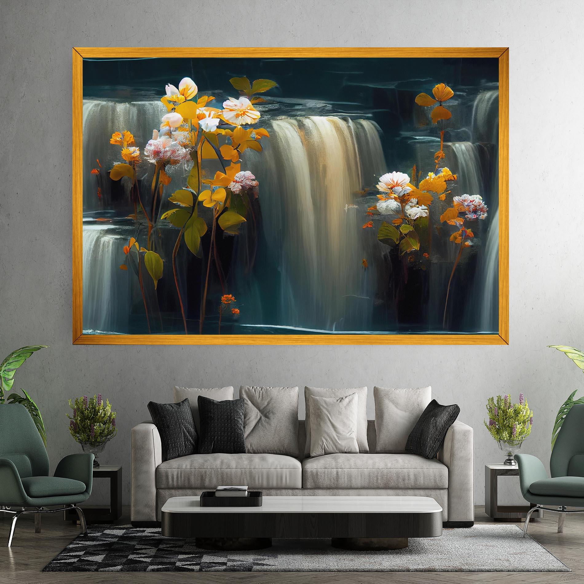 Vászonkép Flowers Waterfall mockup 7