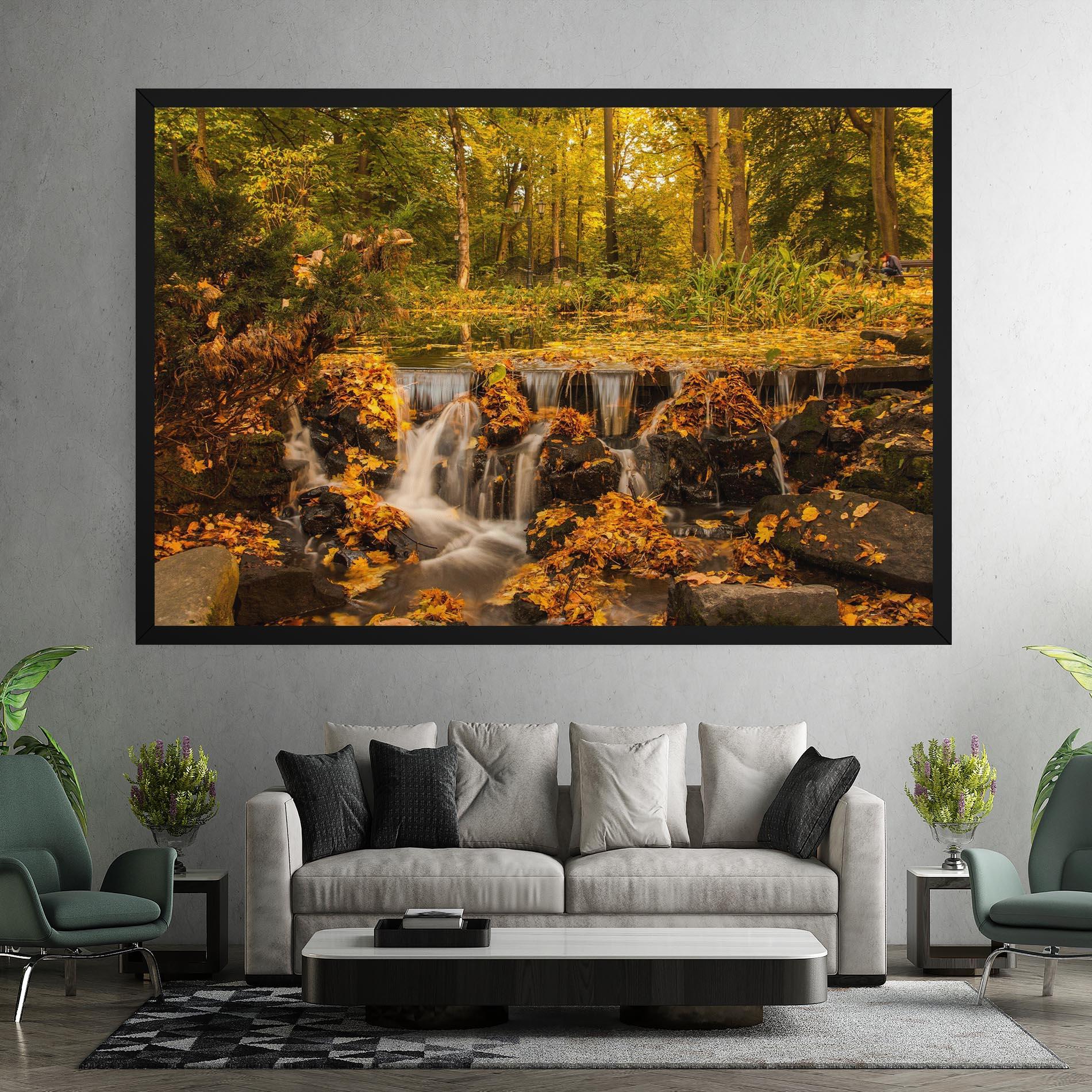 Vászonkép Autumn Pretty Waterfall mockup 7