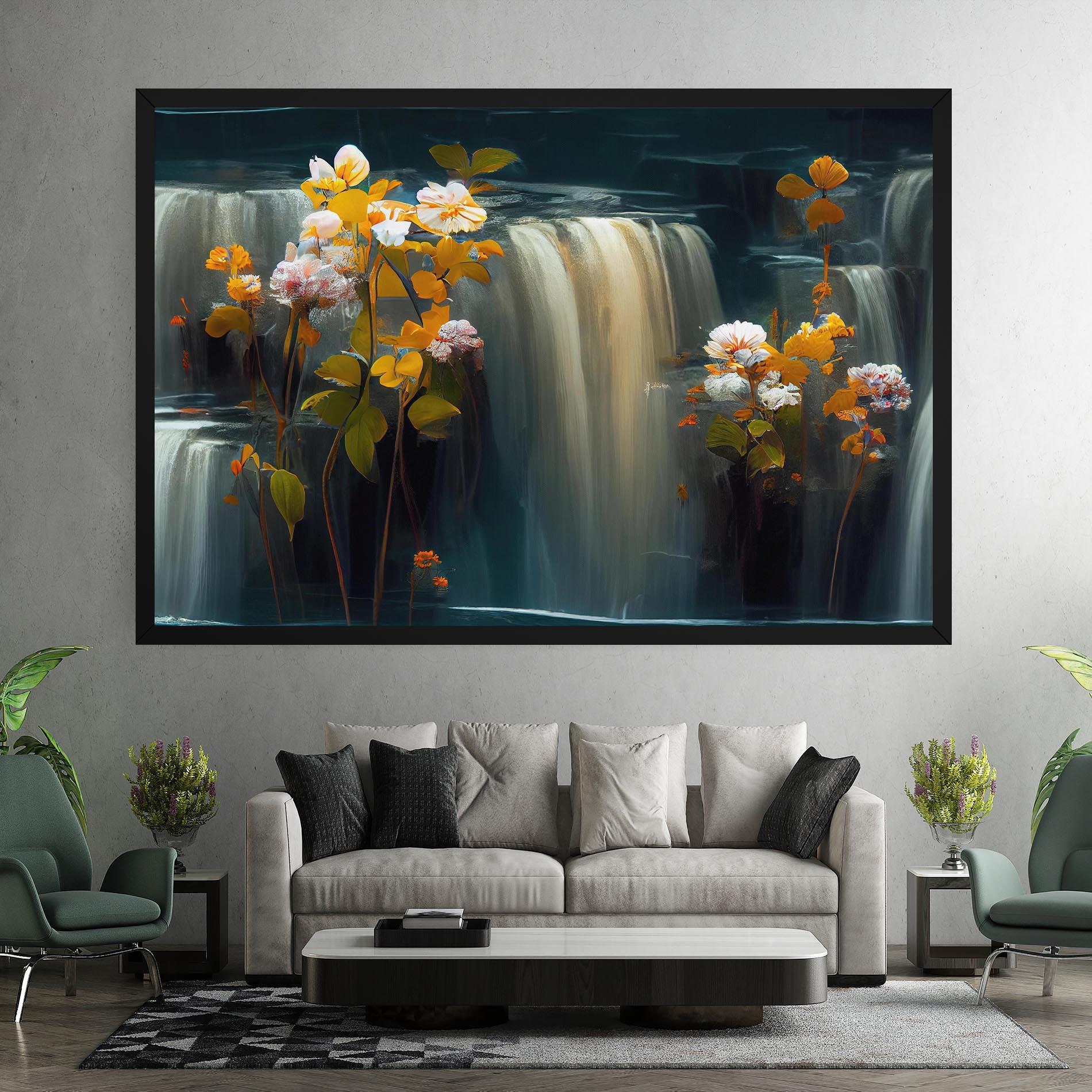 Vászonkép Flowers Waterfall mockup 7