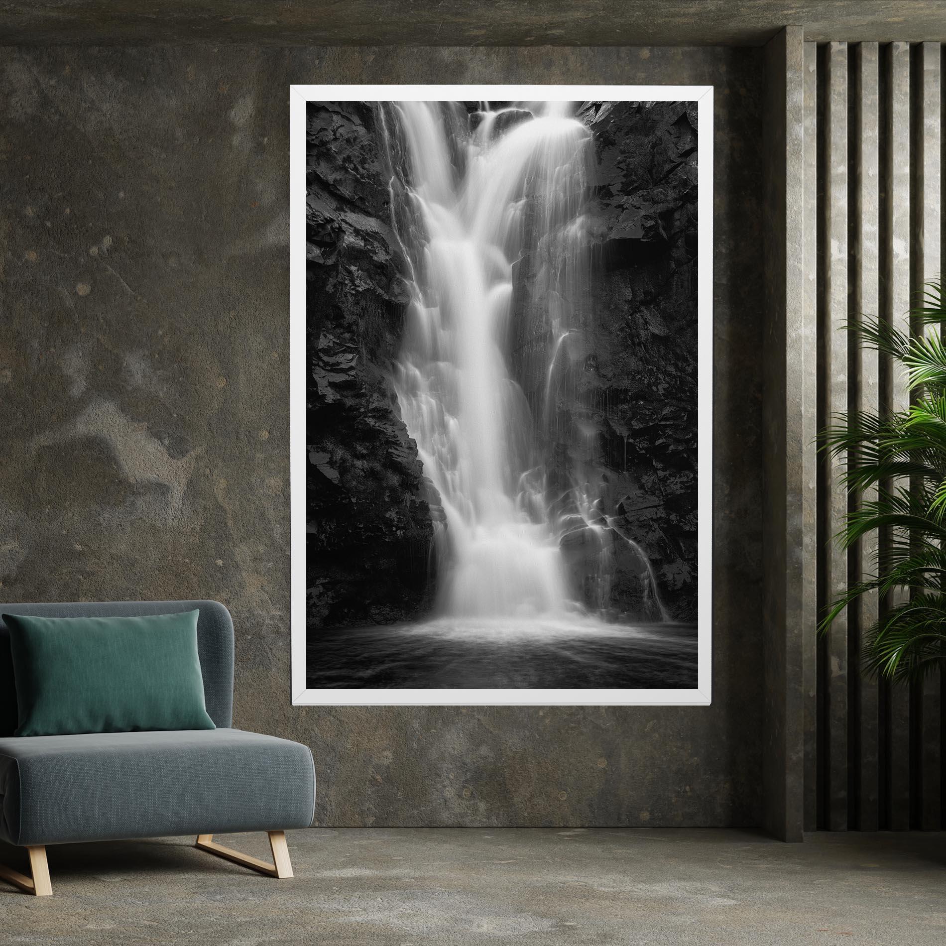 Vászonkép Black Rock Waterfall View mockup 7