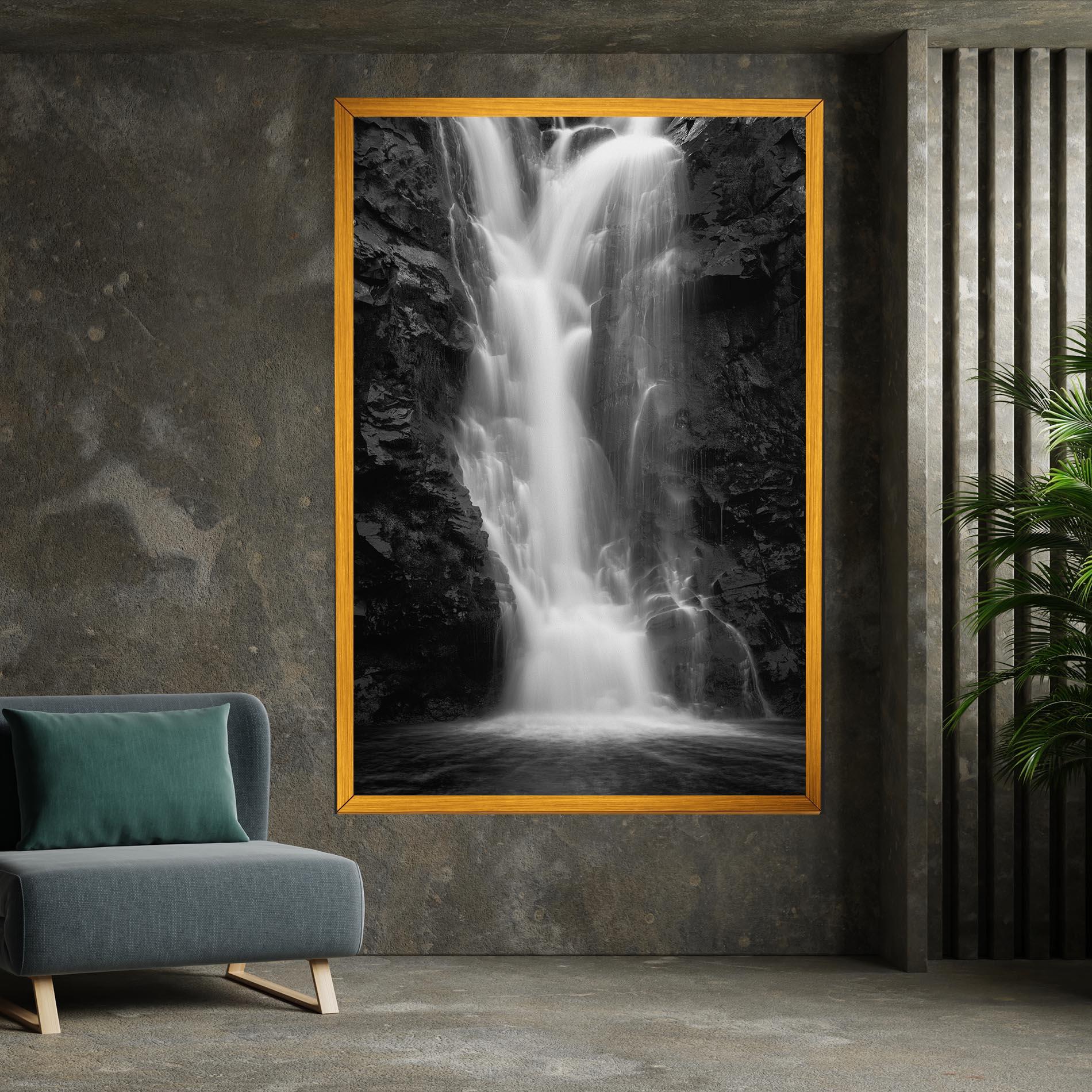 Vászonkép Black Rock Waterfall View mockup 7