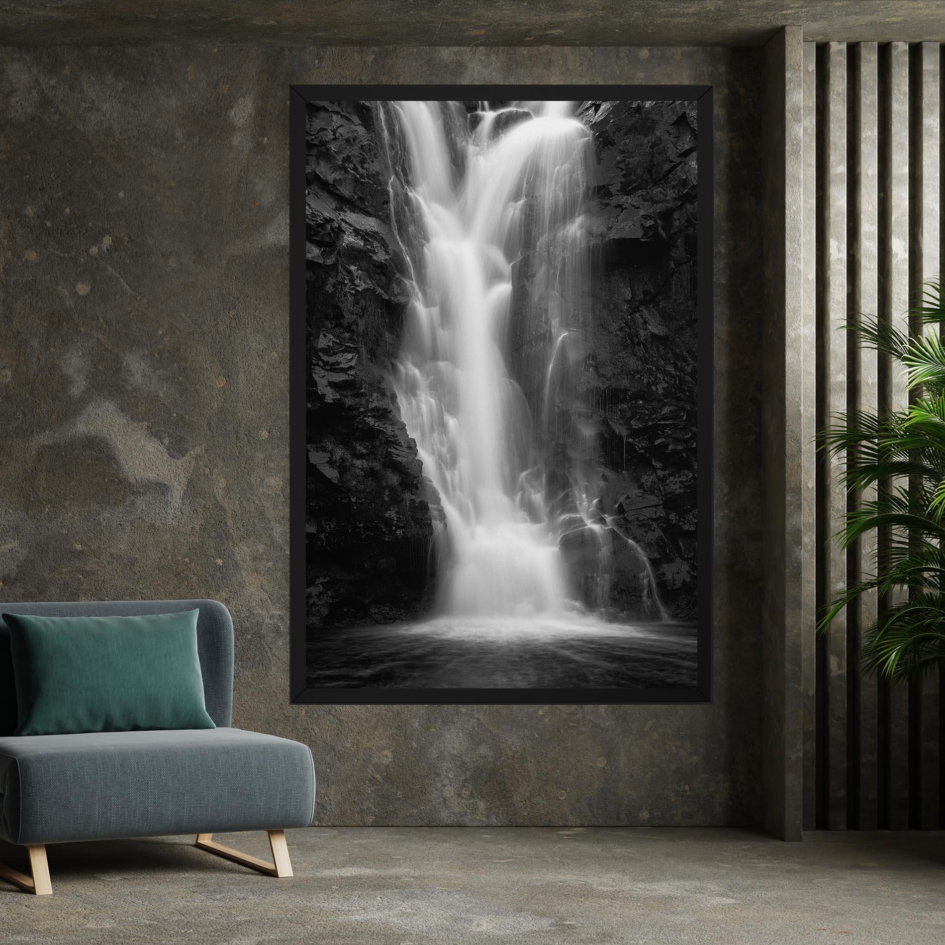 Vászonkép Black Rock Waterfall View mockup 7