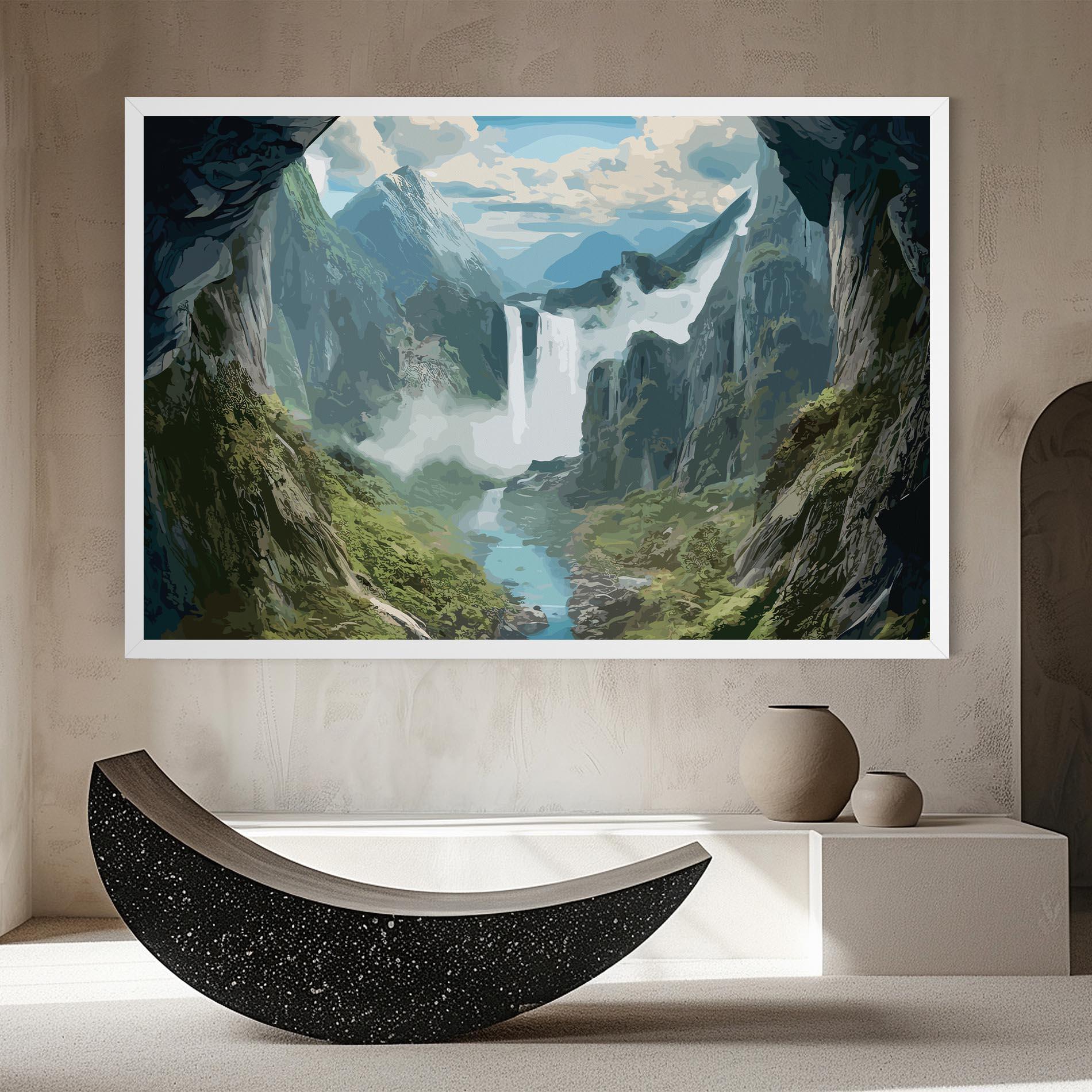 Vászonkép Amazing Waterfall mockup 8