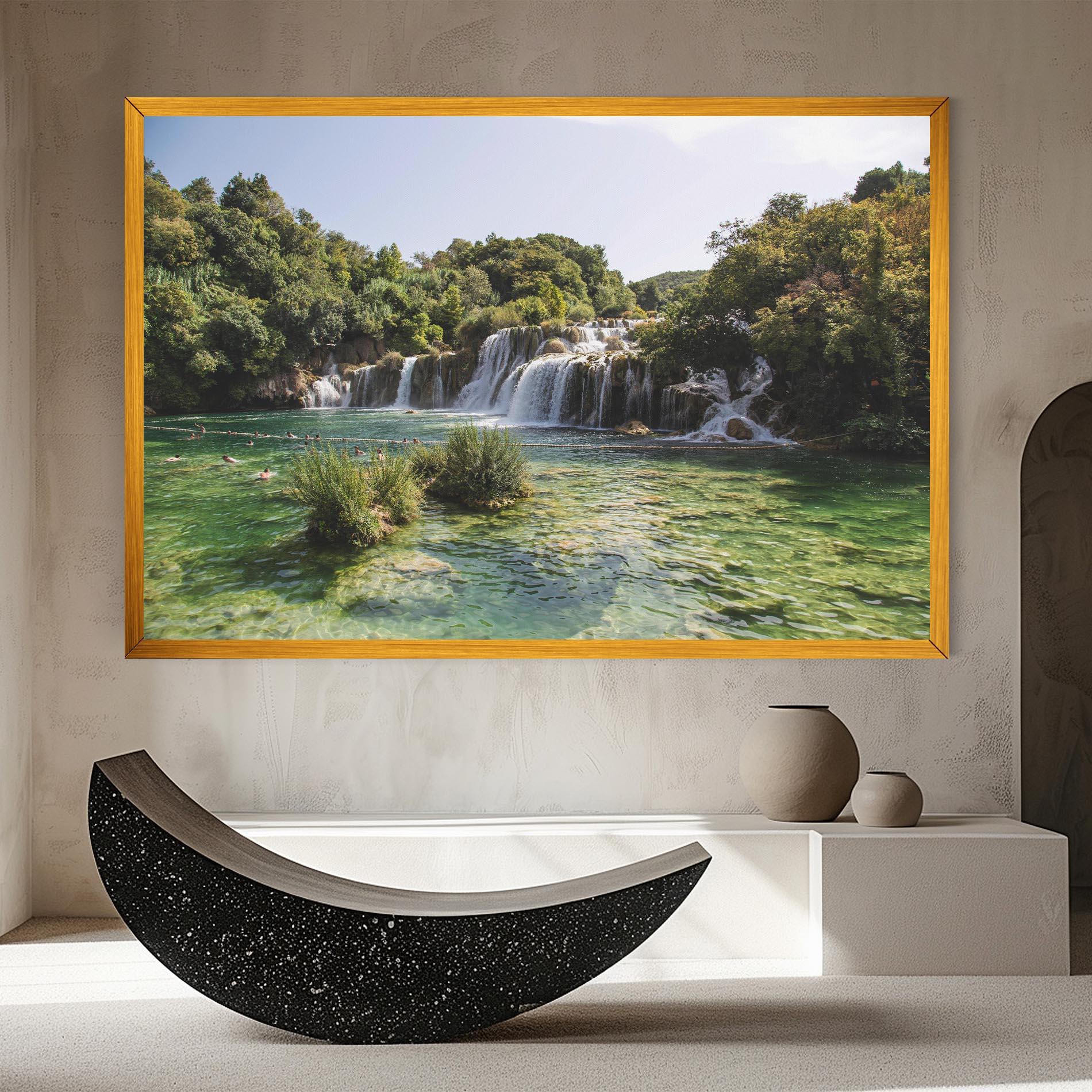 Vászonkép Green Waterfall mockup 8